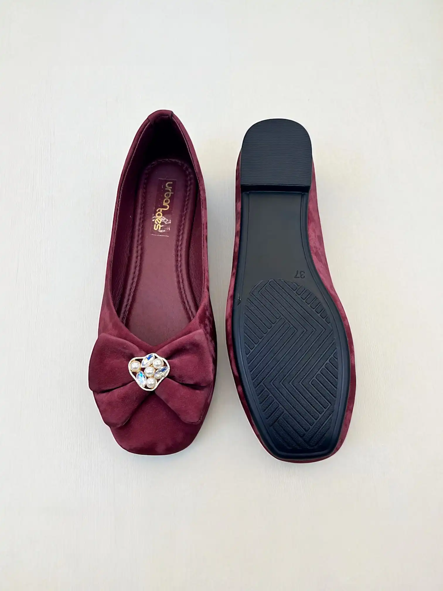 Charm Flat Ballerina Maroon