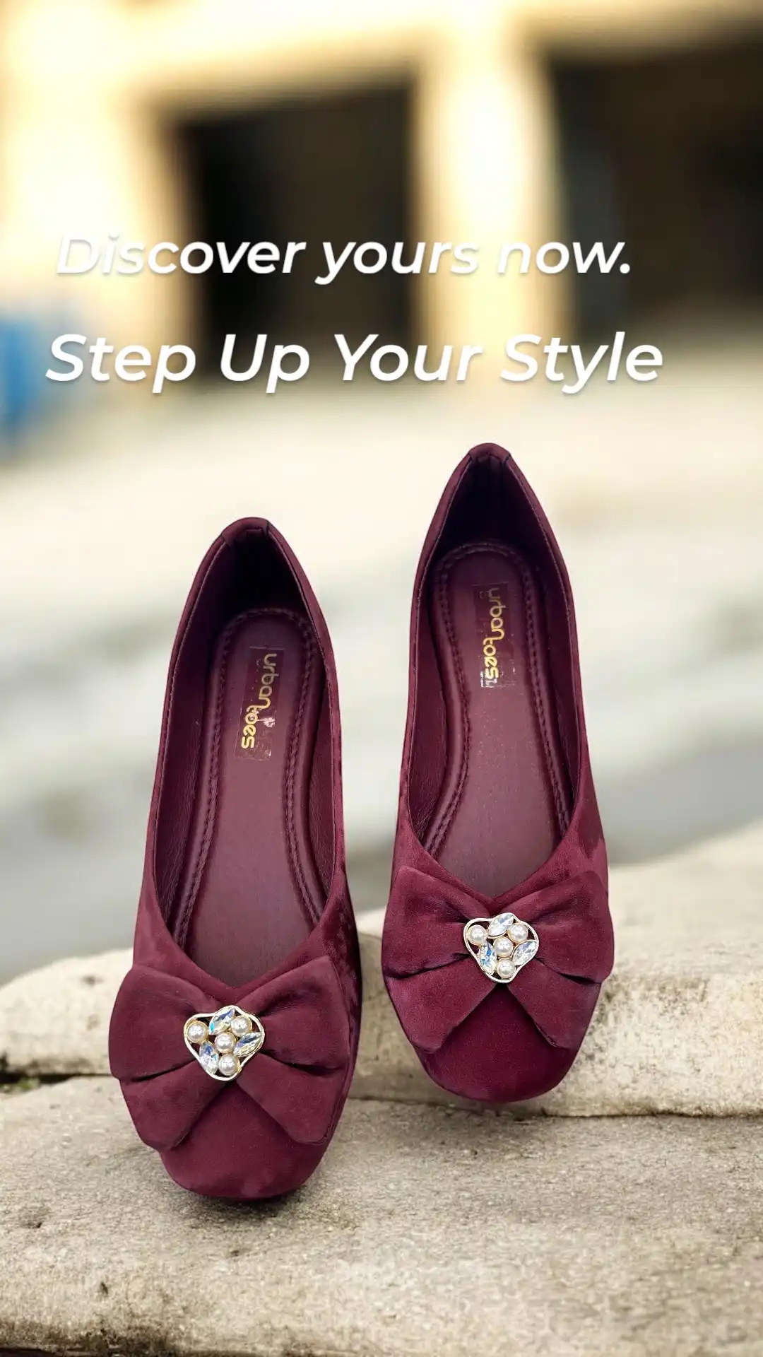 Charm Flat Ballerina Maroon