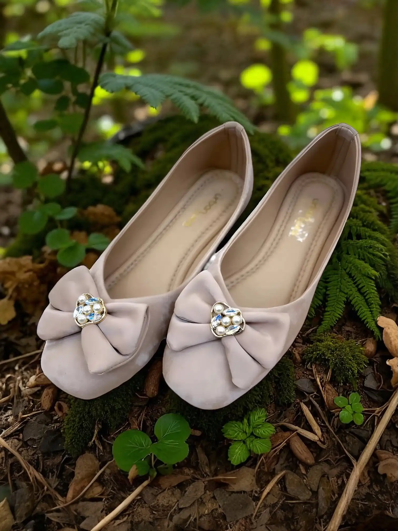 Charm Flat Ballerina Beige