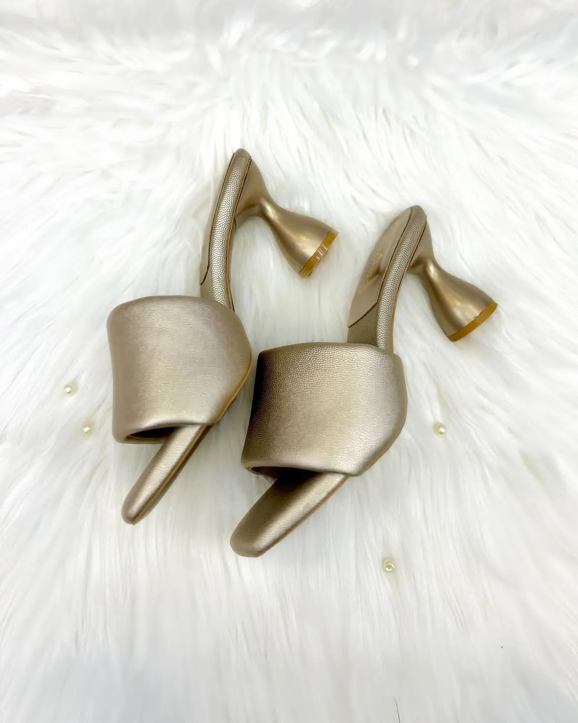 Urbantoes Luxe Block Heel Sliders gold