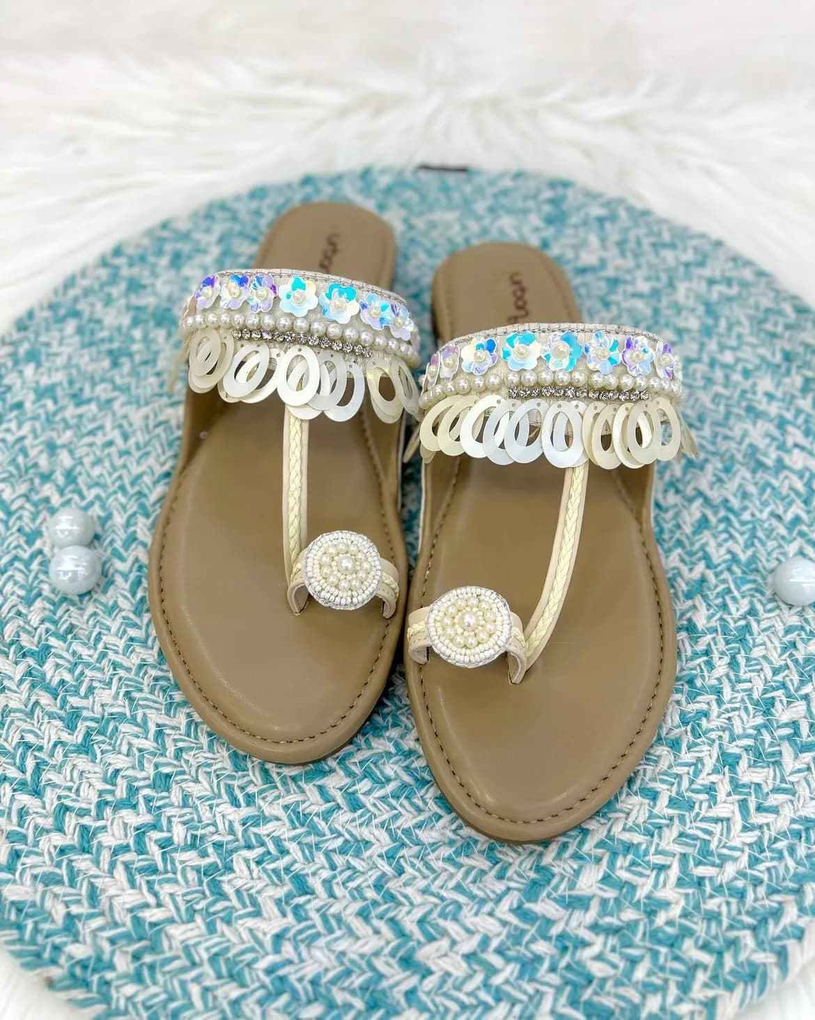Handmade Kolhapuri Flats Sequin