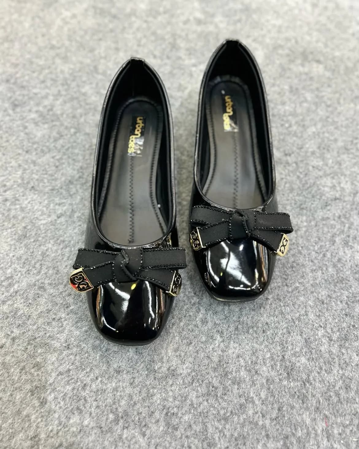 Elegance Block Heel Ballerina – Black