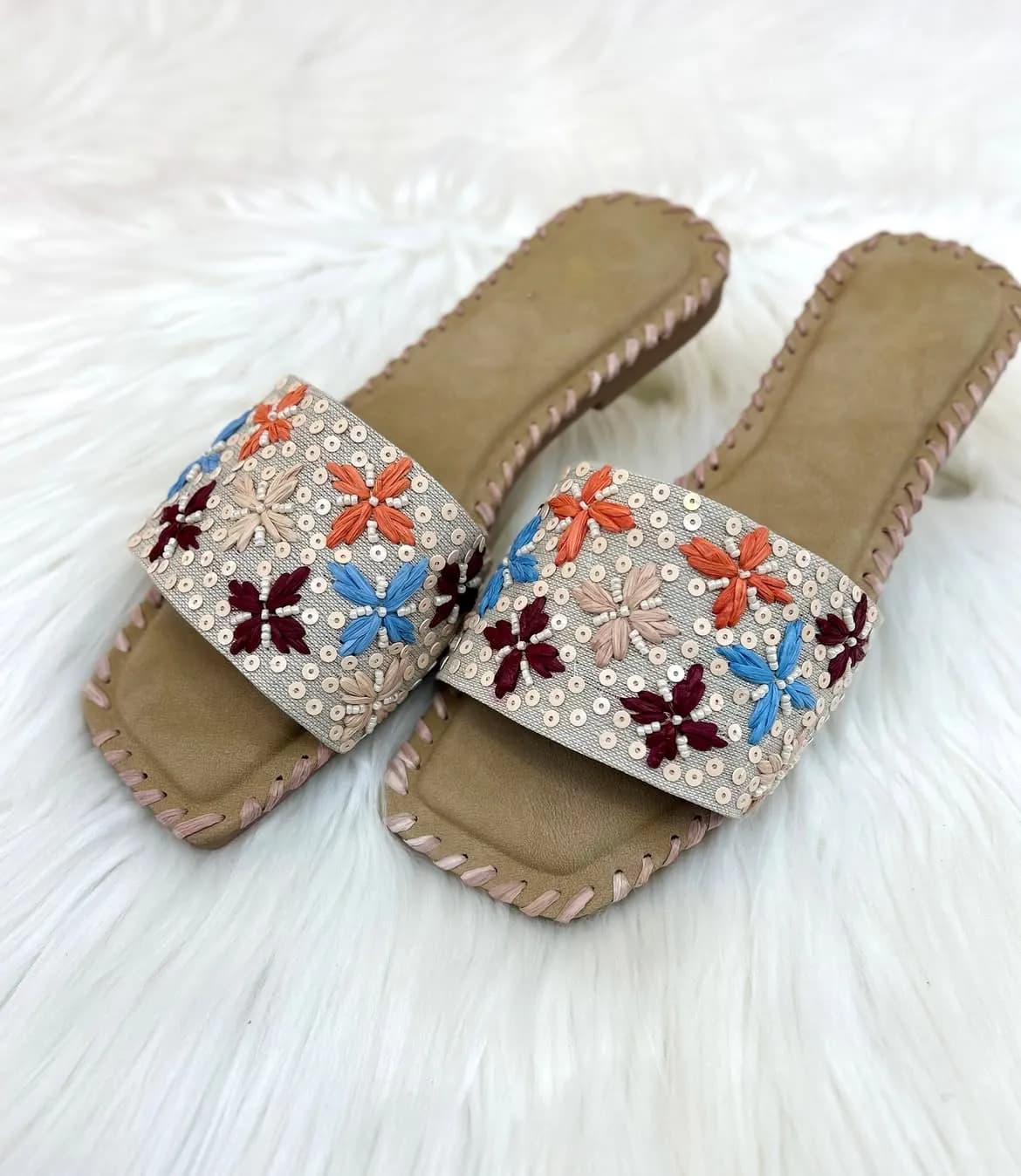 Marigold Embroidery Flats Slippers