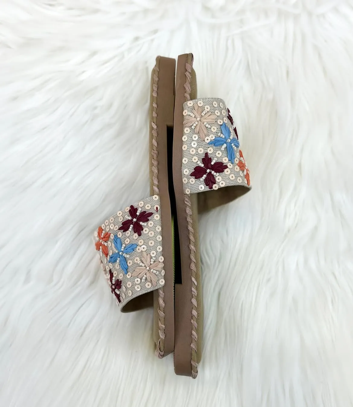 Marigold Embroidery Flats Slippers
