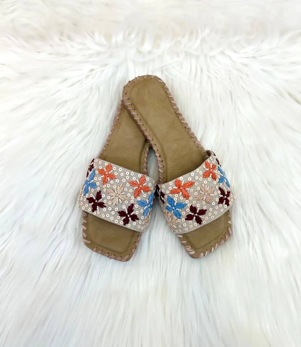 Marigold Embroidery Flats Slippers