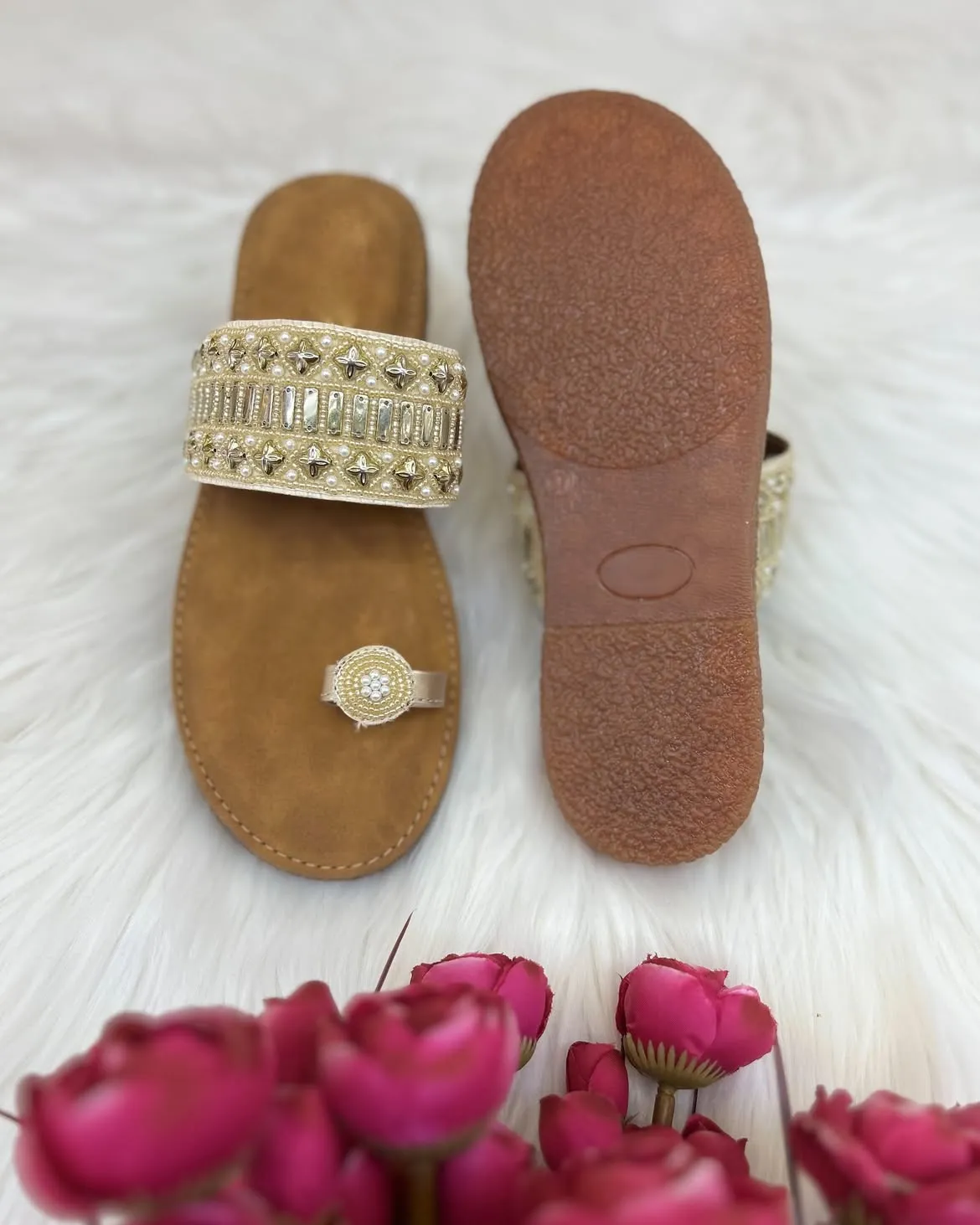 Jasmine Embroidery Flat Slipper