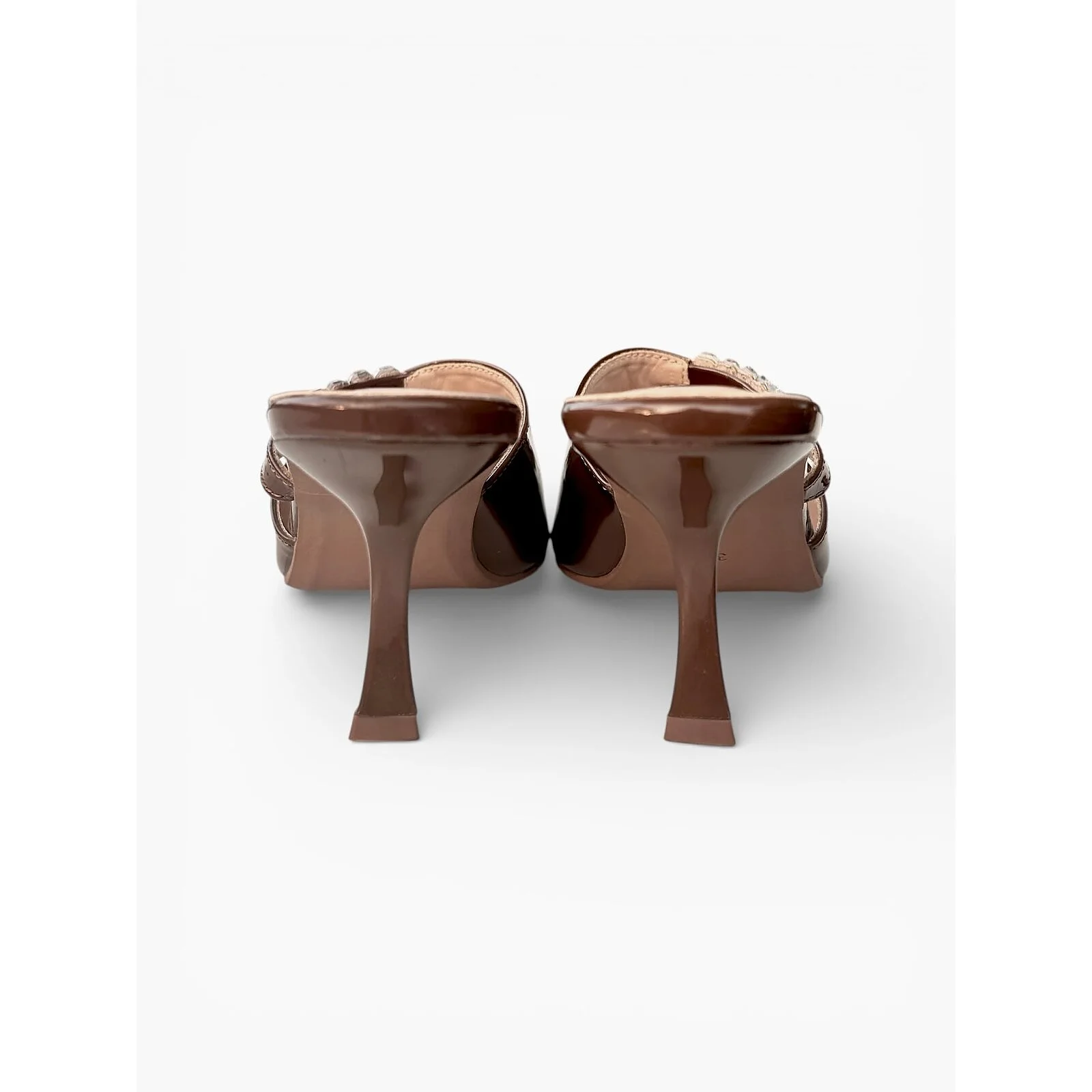 Luxe Pencil Heel Mules Brown