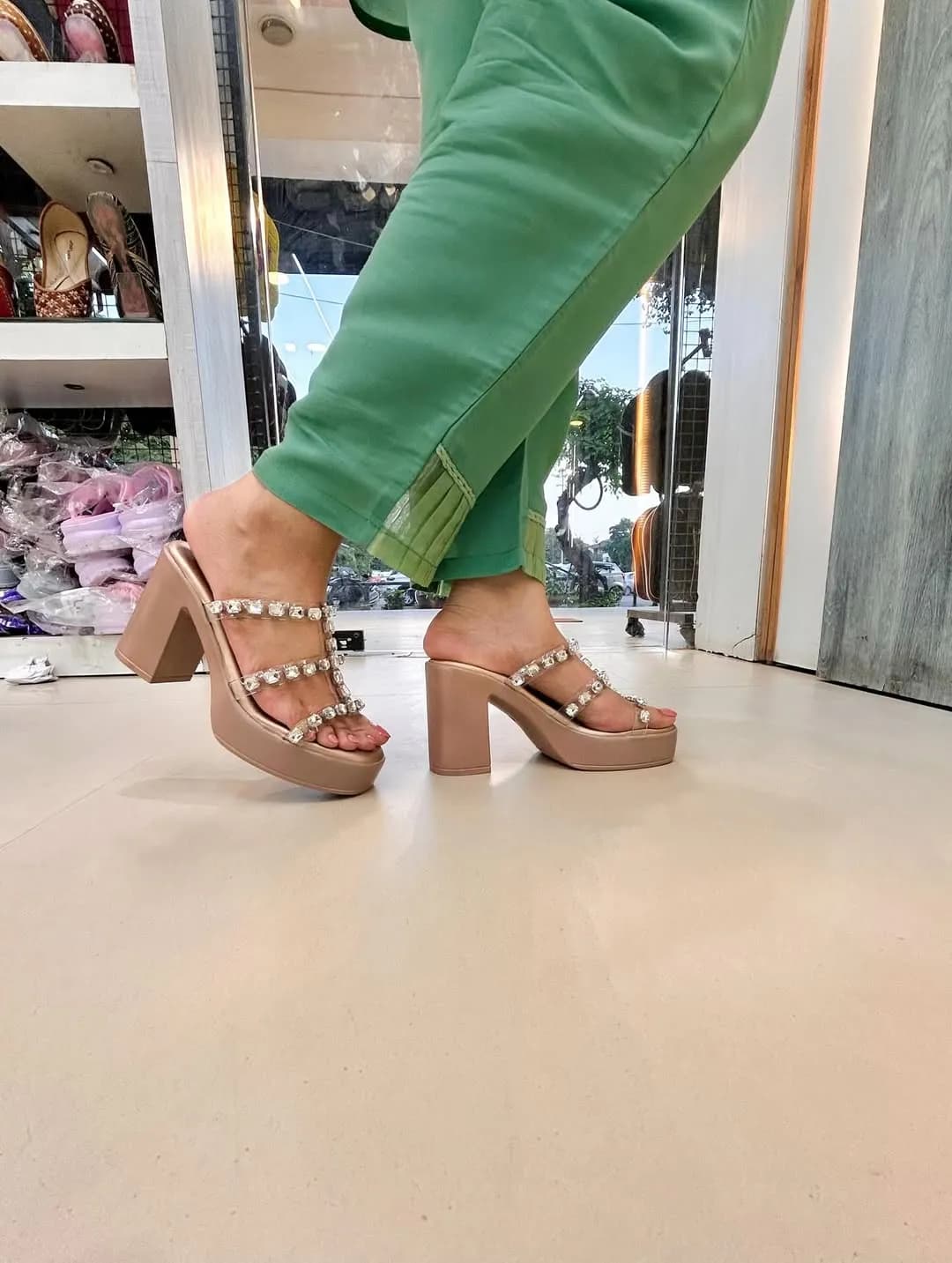 Urbantoes Cinderella Crystal Bloom Platform Wedges – Rose Gold & Transparent Glamour