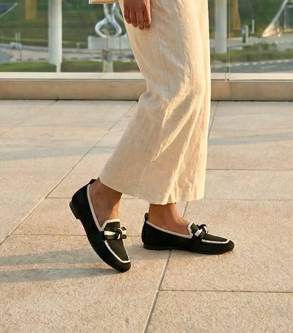 UrbanToes Sahara Knot Comfort Flats Black