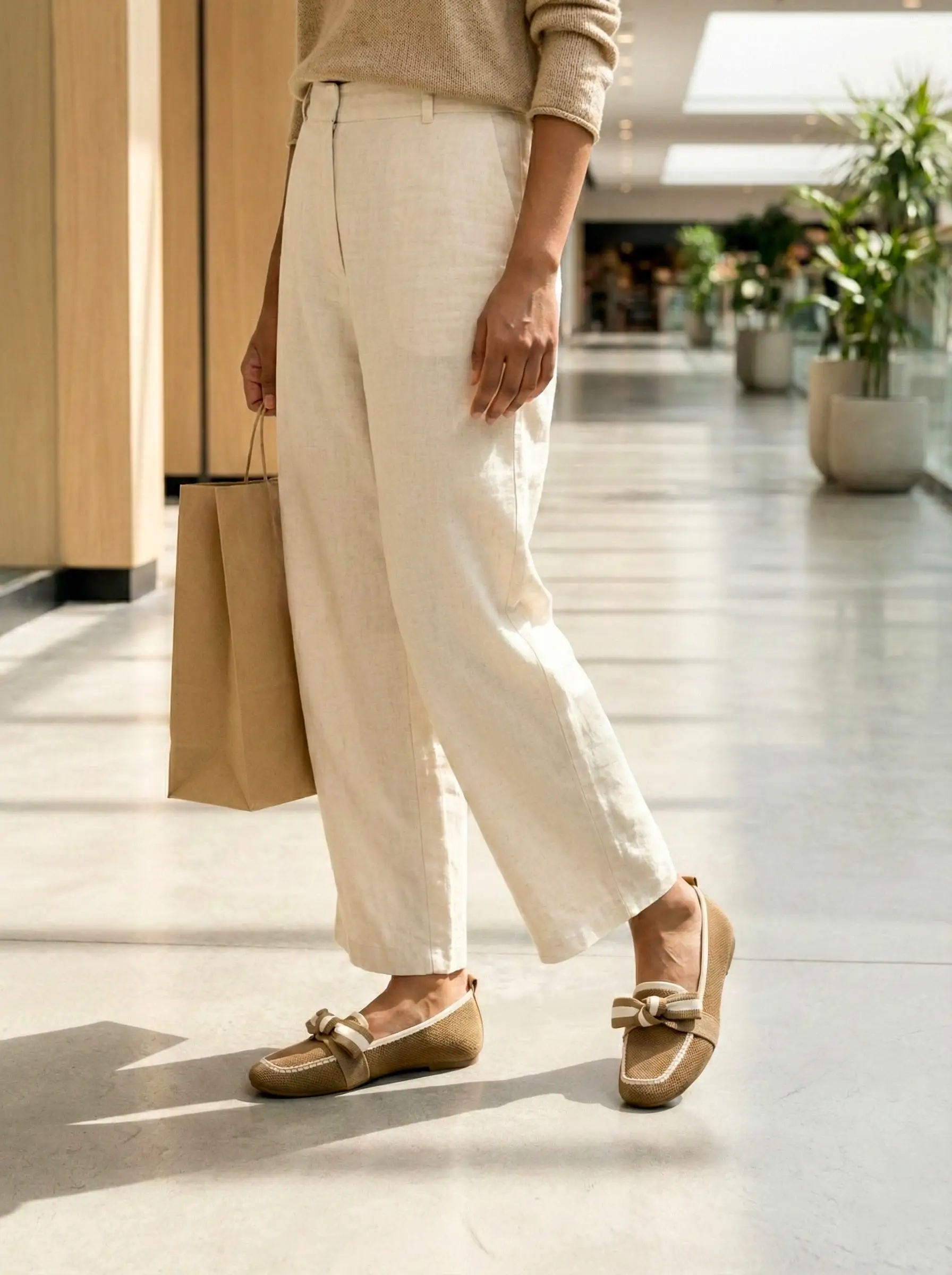 UrbanToes Sahara Knot Comfort Flats Beige