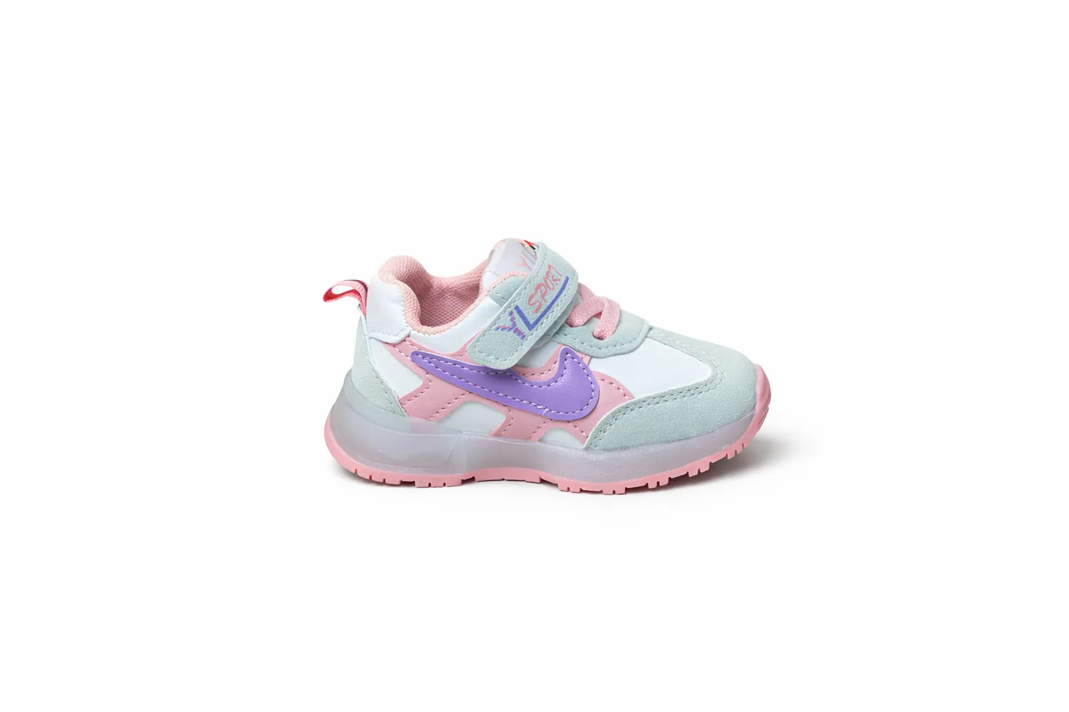 Urbantoes Kids Air Soft Runner Sneakers With Light– Pastel Purple & Pink