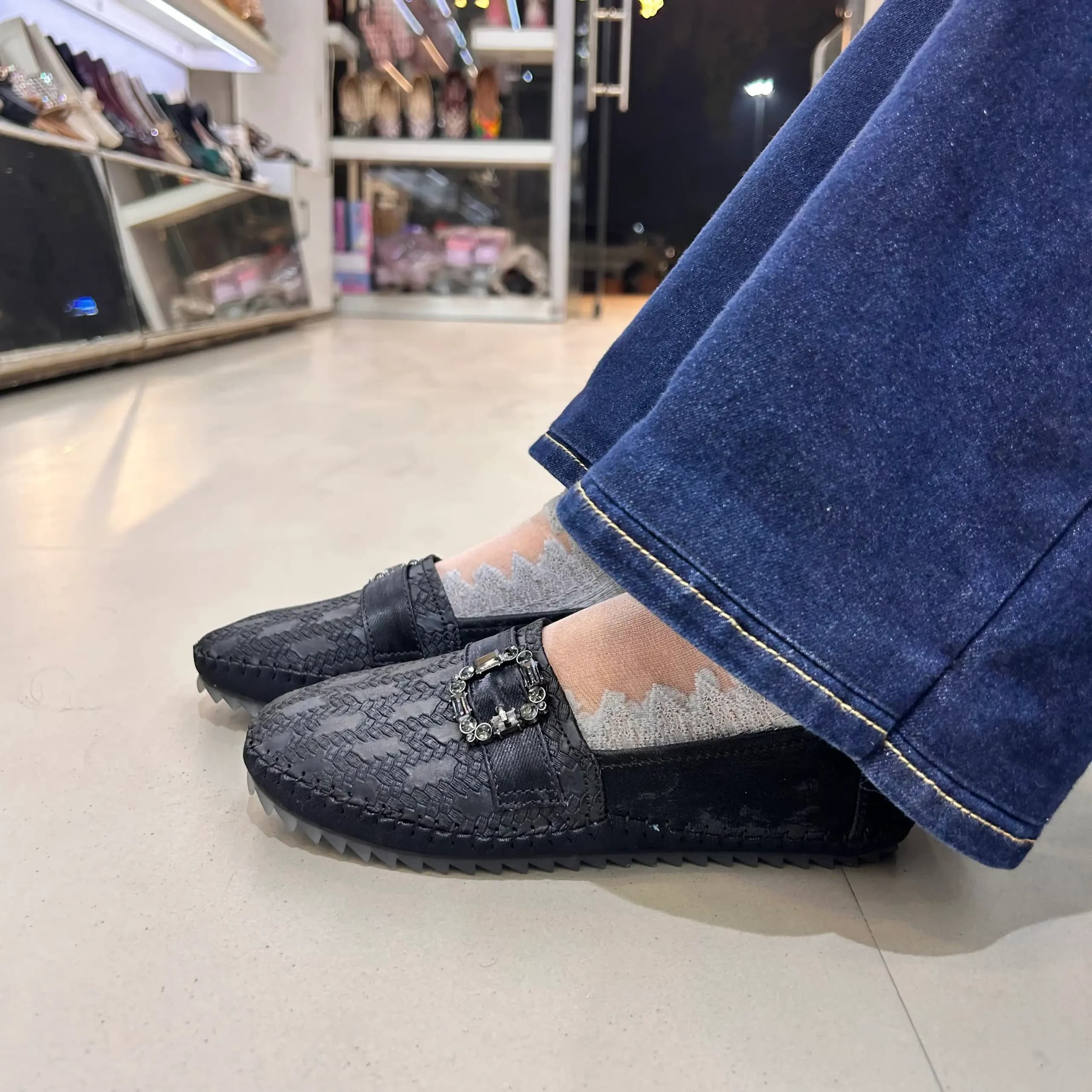 UrbanToes Grace Buckle Comfort Loafers Black
