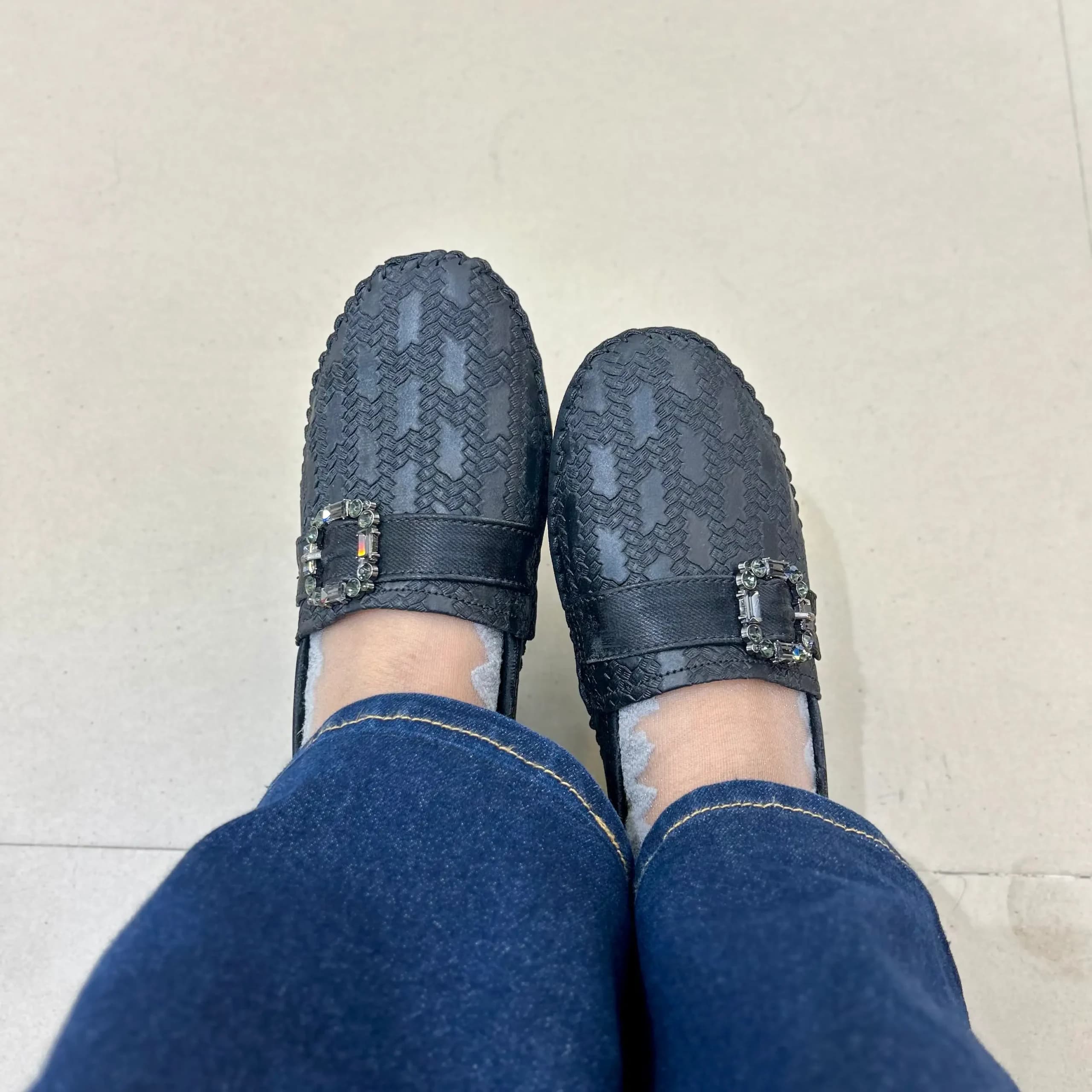 UrbanToes Grace Buckle Comfort Loafers Black