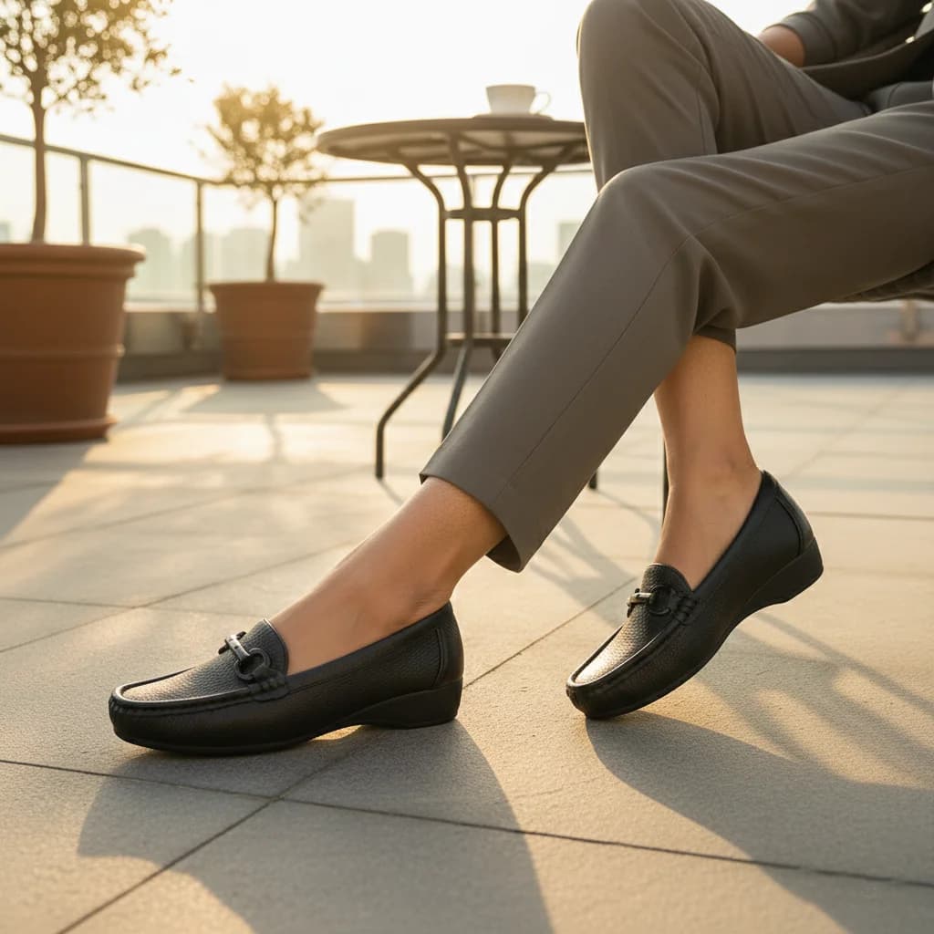 Urbantoes Women Comfortable Black Wedge loafers