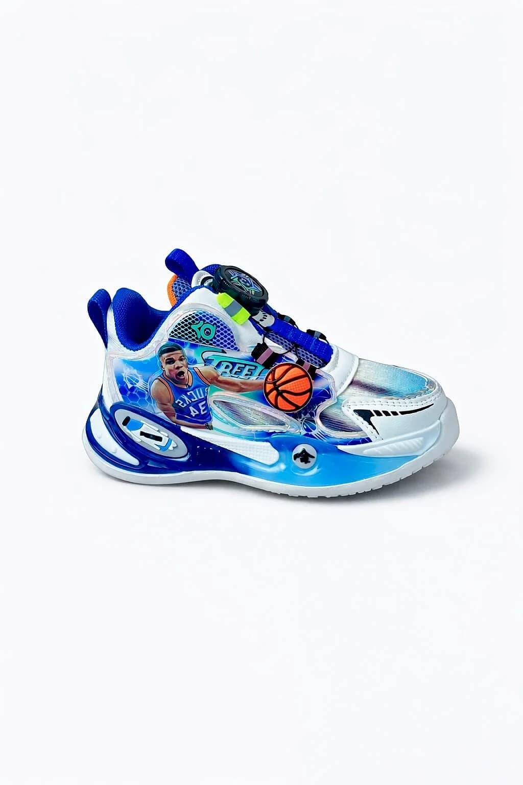 Urbantoes Kids Blue Basketball Style Sports Shoes with Graphic Design – Lightweight Running & Play Sneakers