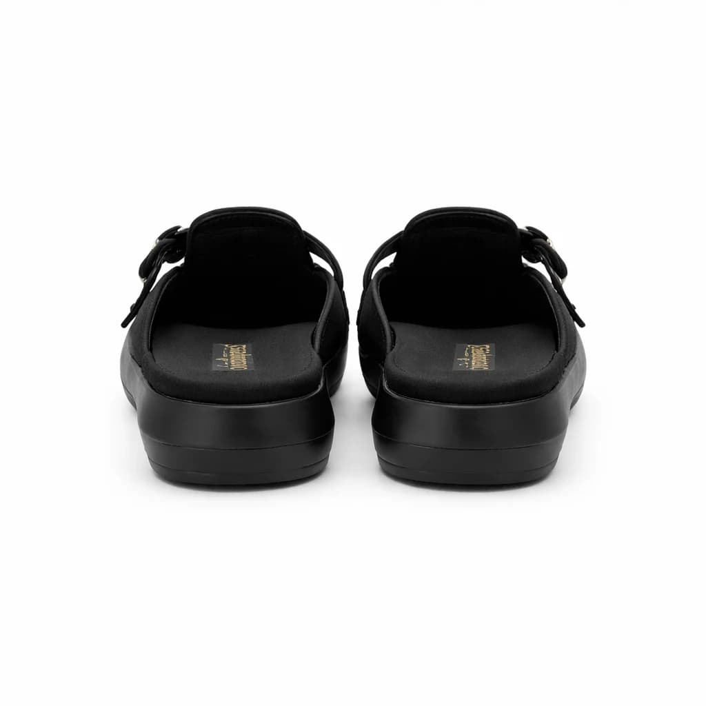 Women Comfortable Walking Mule Flats – Black