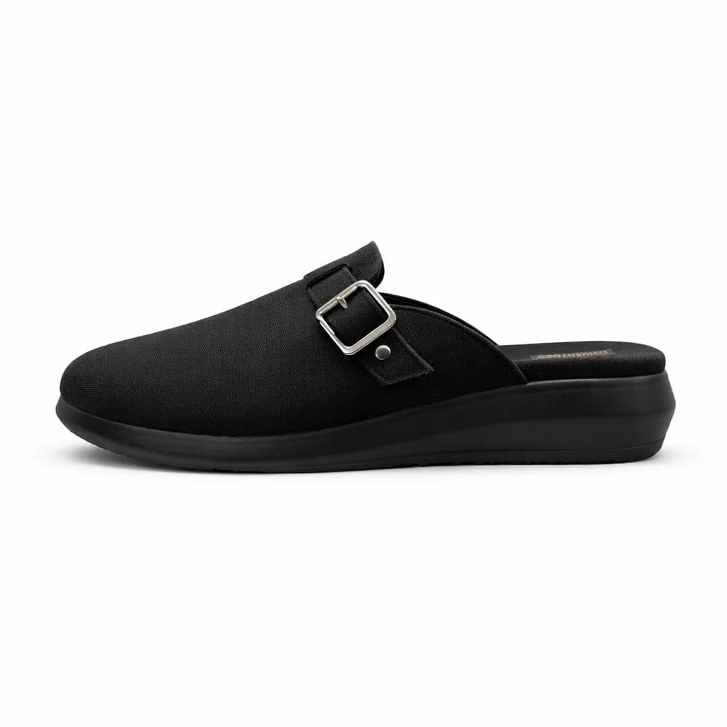 Women Comfortable Walking Mule Flats – Black