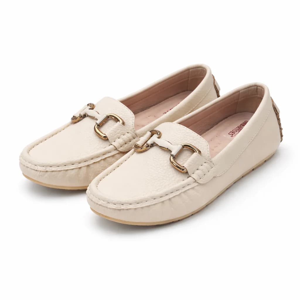 UrbanToes Women’s Off-White Cushioned Walking Flats
