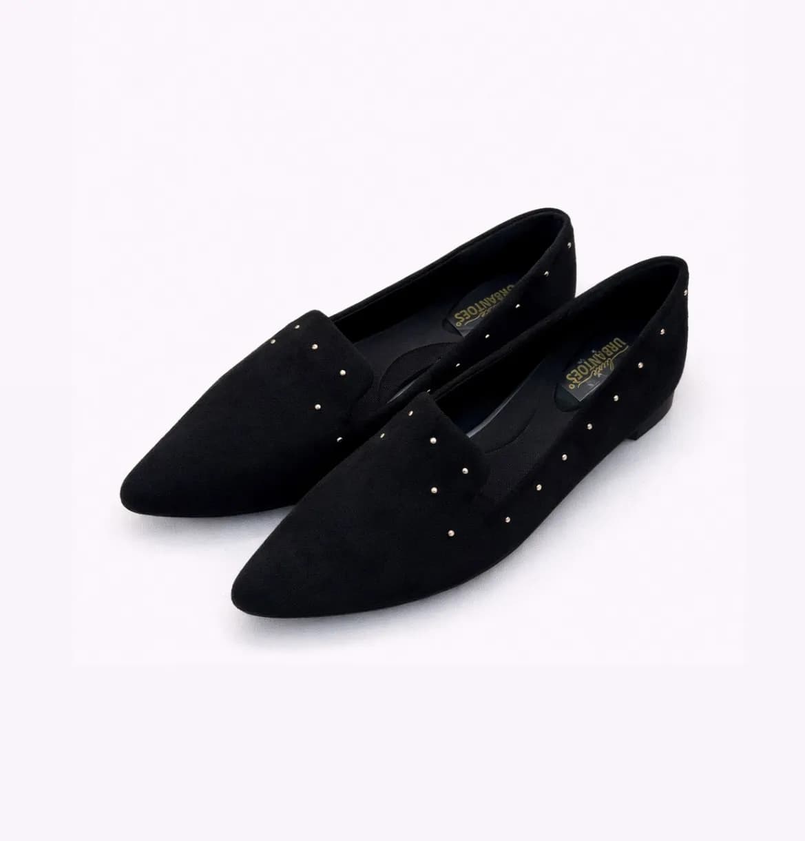 UrbanToes Women Black Suede Embellished Loafers