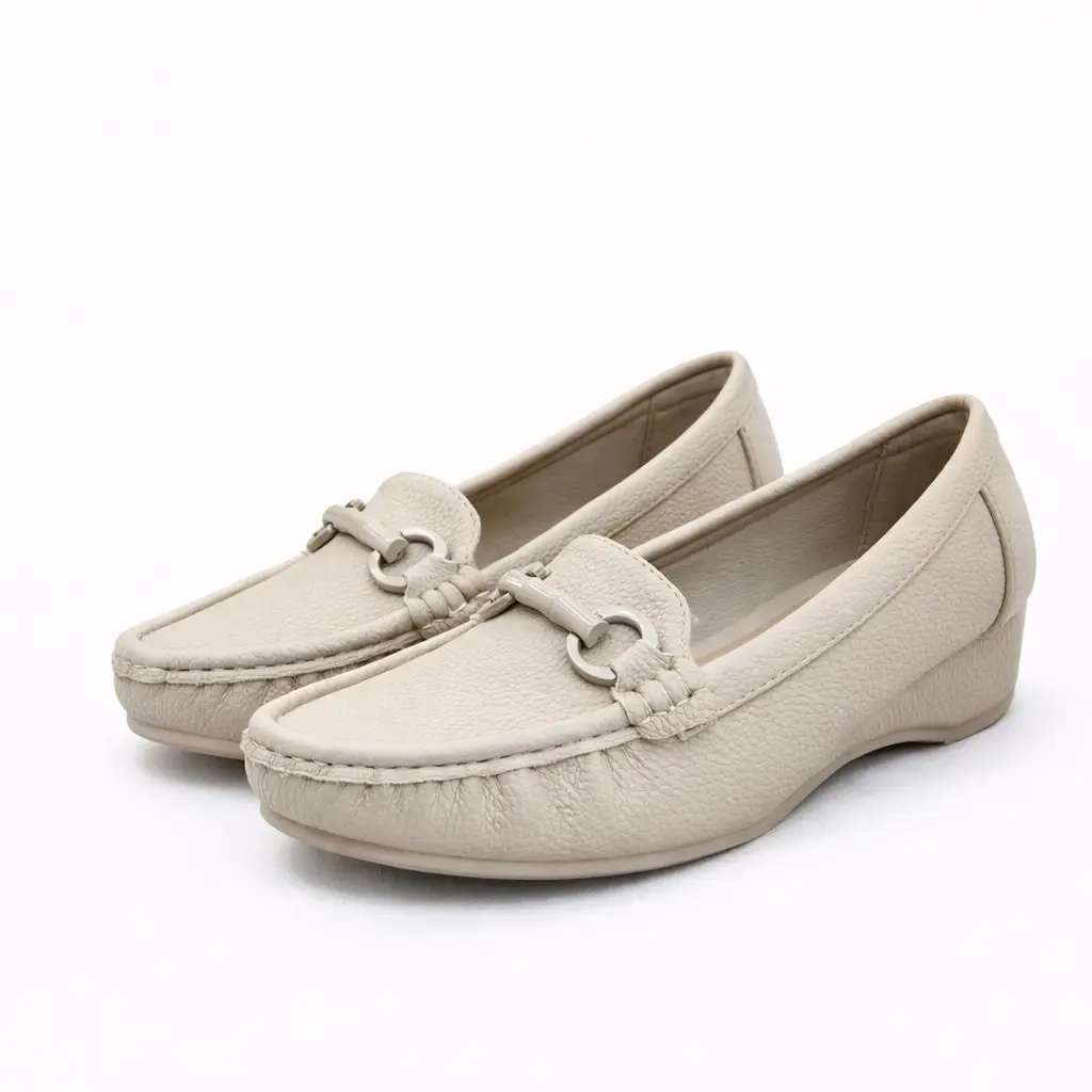 Urbantoes Women Comfortable Beige Wedge loafers