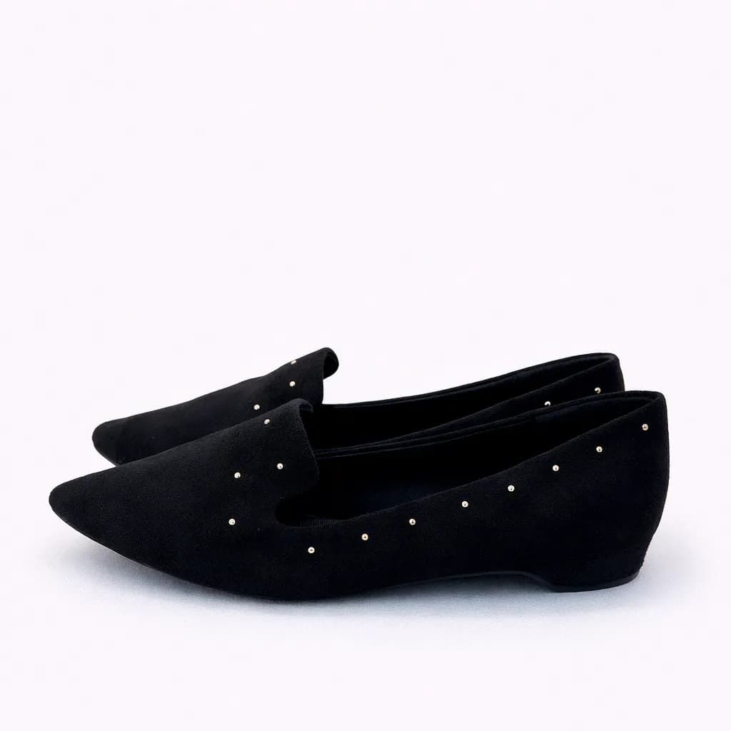 UrbanToes Women Black Suede Embellished Loafers