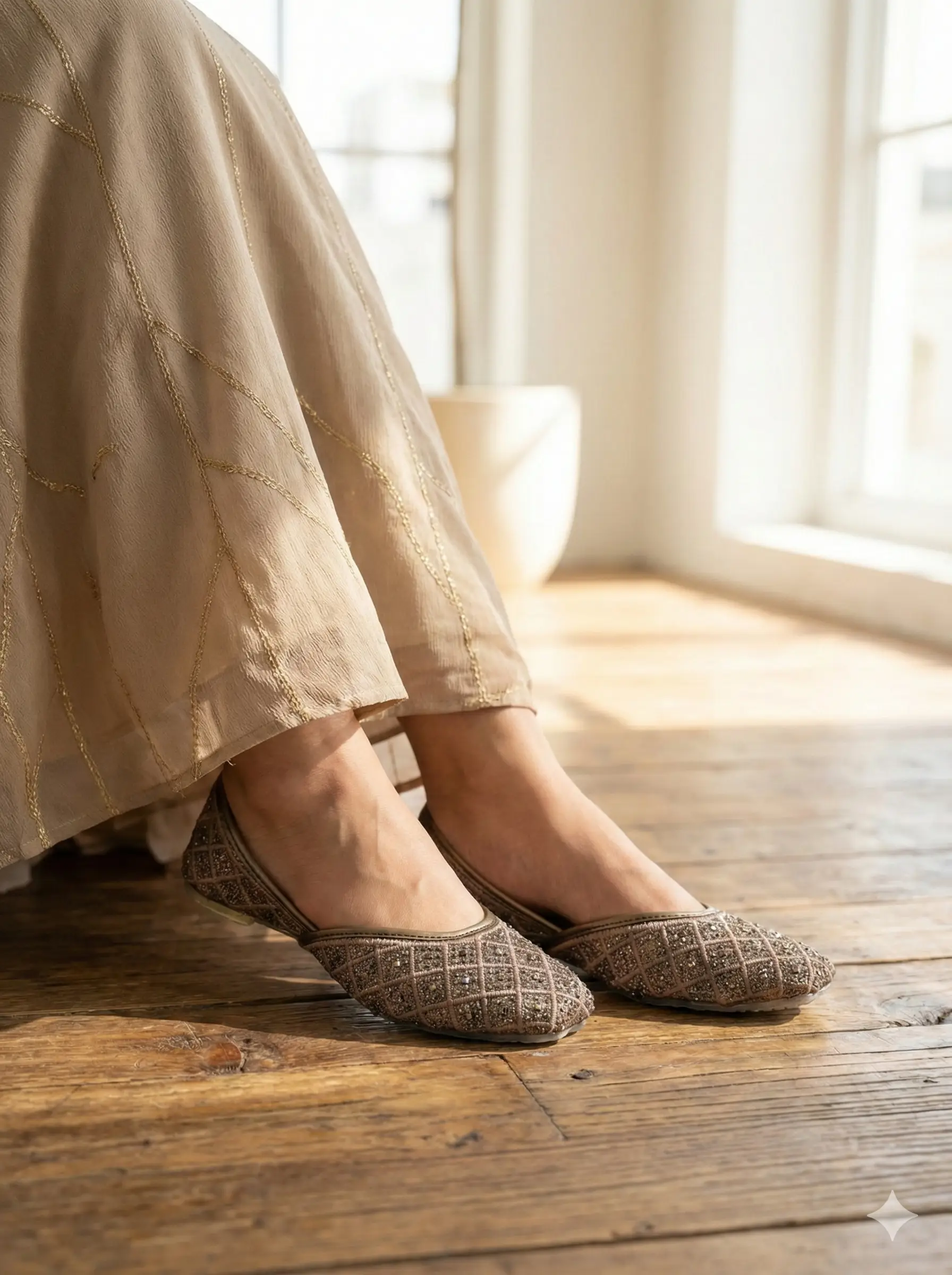 Gold Embroidered Punjabi Jutti for Women – Urbantoes India