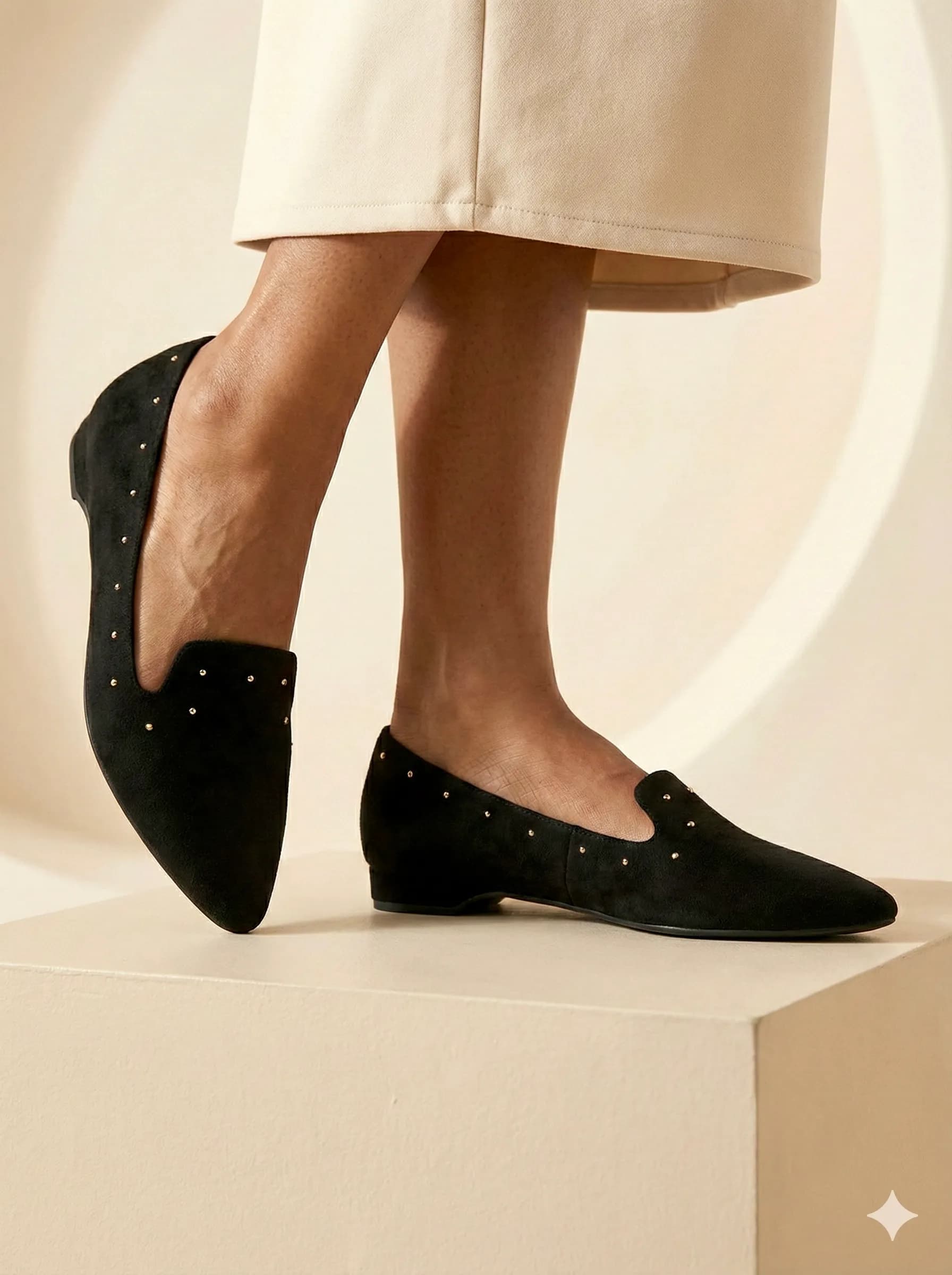 UrbanToes Women Black Suede Embellished Loafers