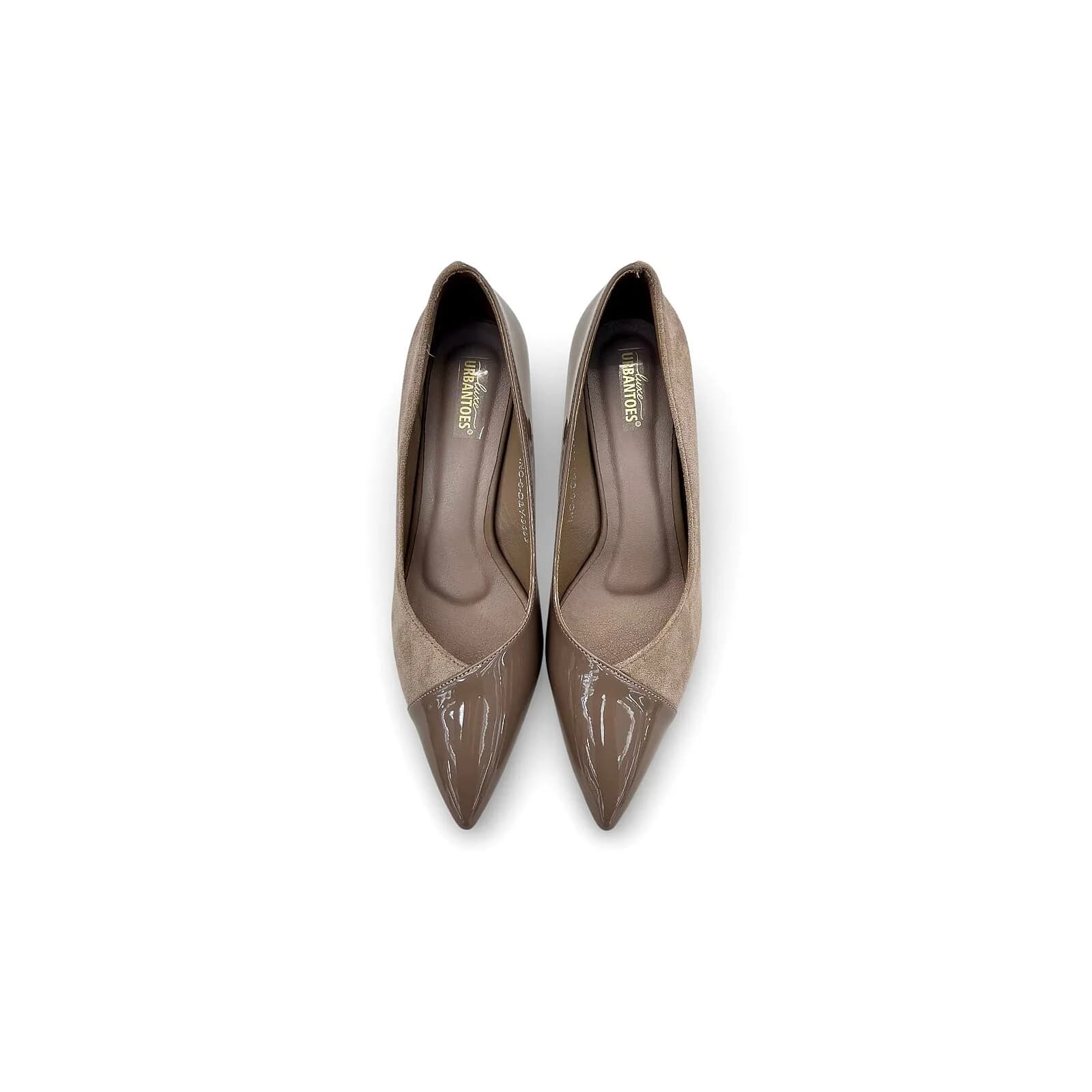 Beige Pointed Toe Heels for Women – Suede & Patent Formal Pumps