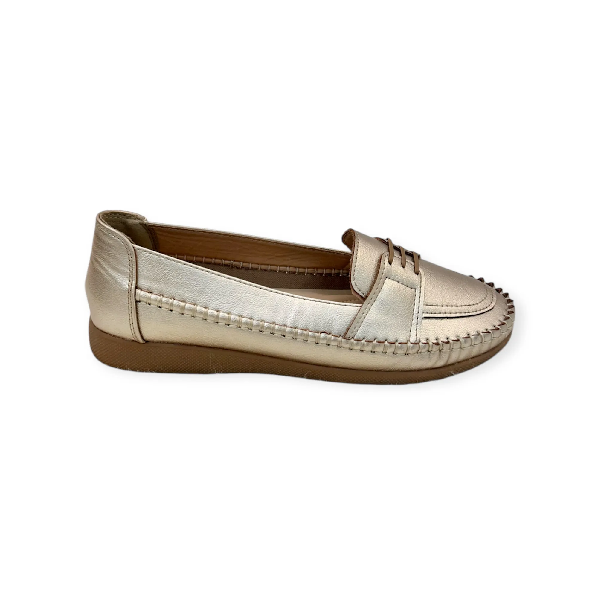 UrbanToes Women’s Metallic Rose Gold Comfort Walking Flats