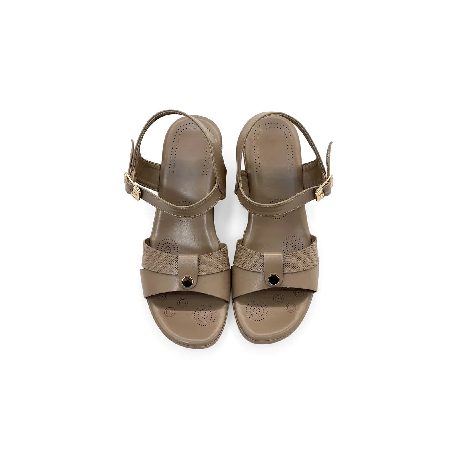 Tan Comfort Wedge Sandals for Women – Ankle Strap Everyday Wear