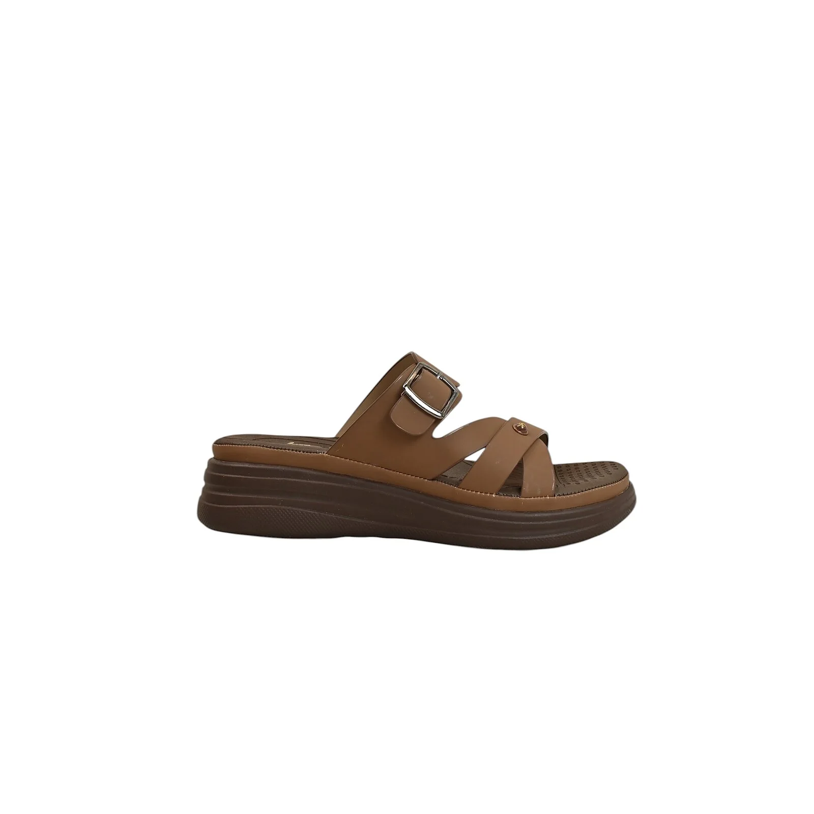 Brown Multi Strap Platform Sandals for Women – Vegan Leather Comfort Wear