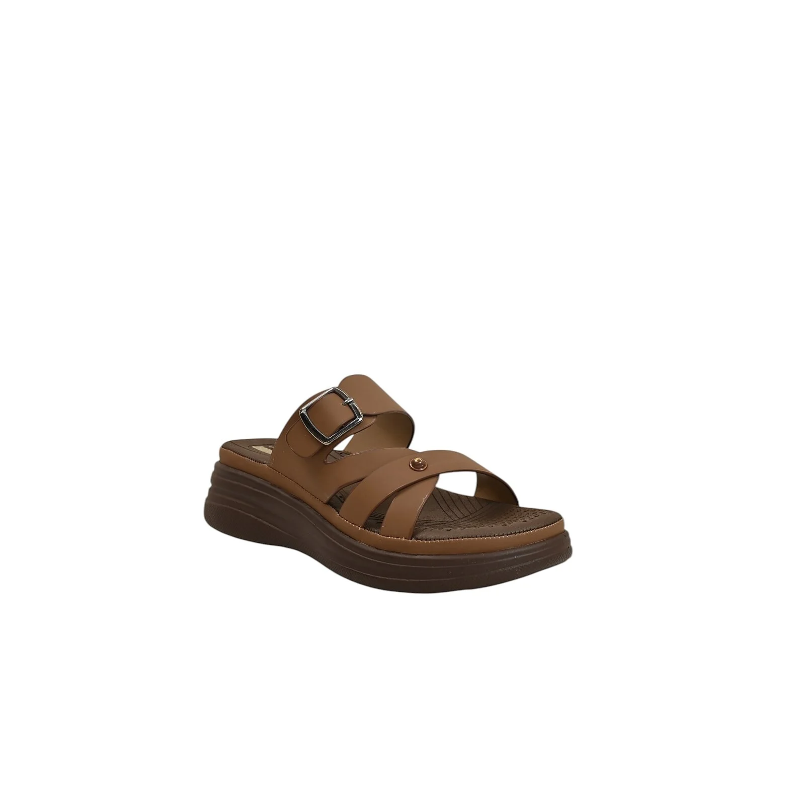 Brown Multi Strap Platform Sandals for Women – Vegan Leather Comfort Wear