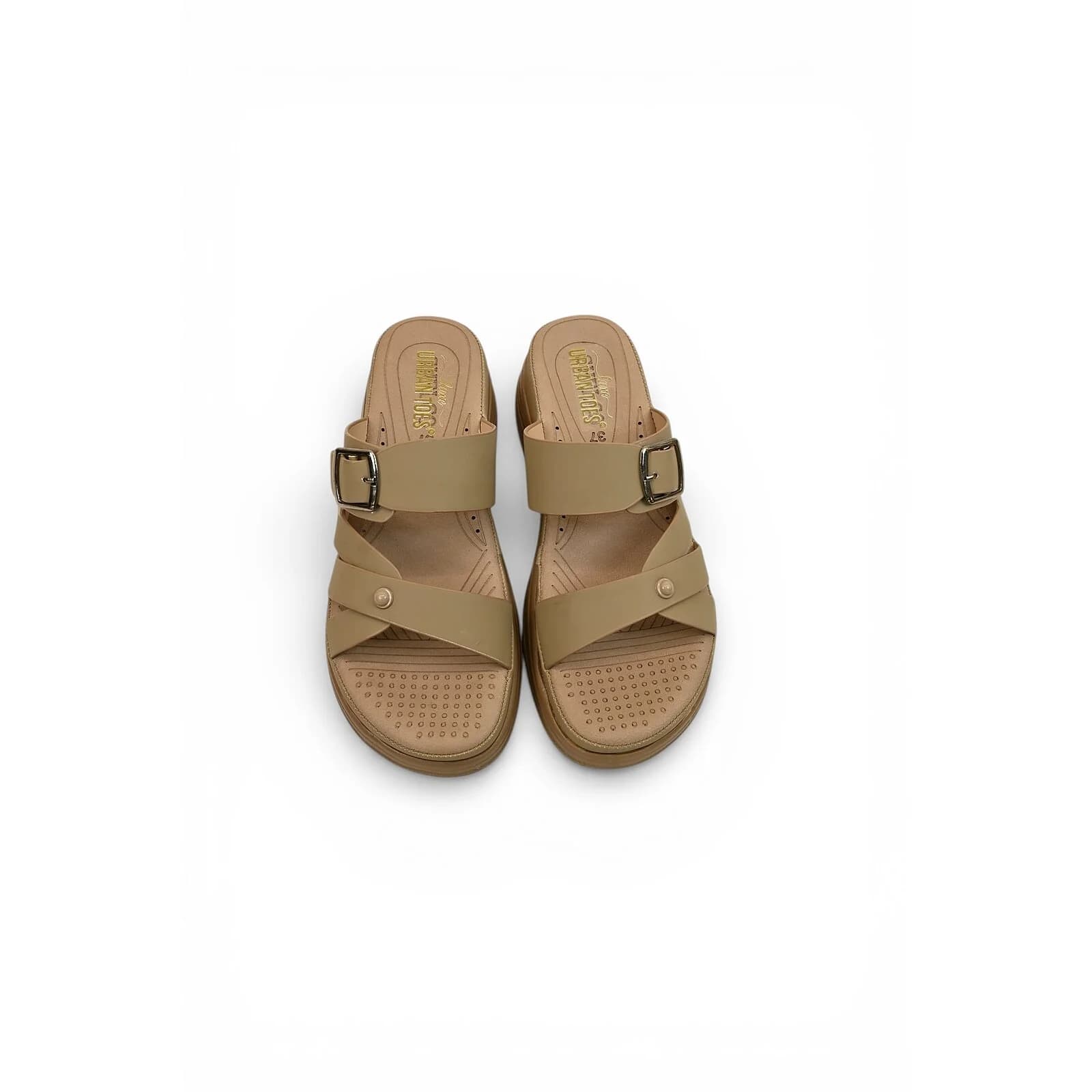 Khakhi Multi Strap Platform Sandals for Women – Vegan Leather Comfort Wear