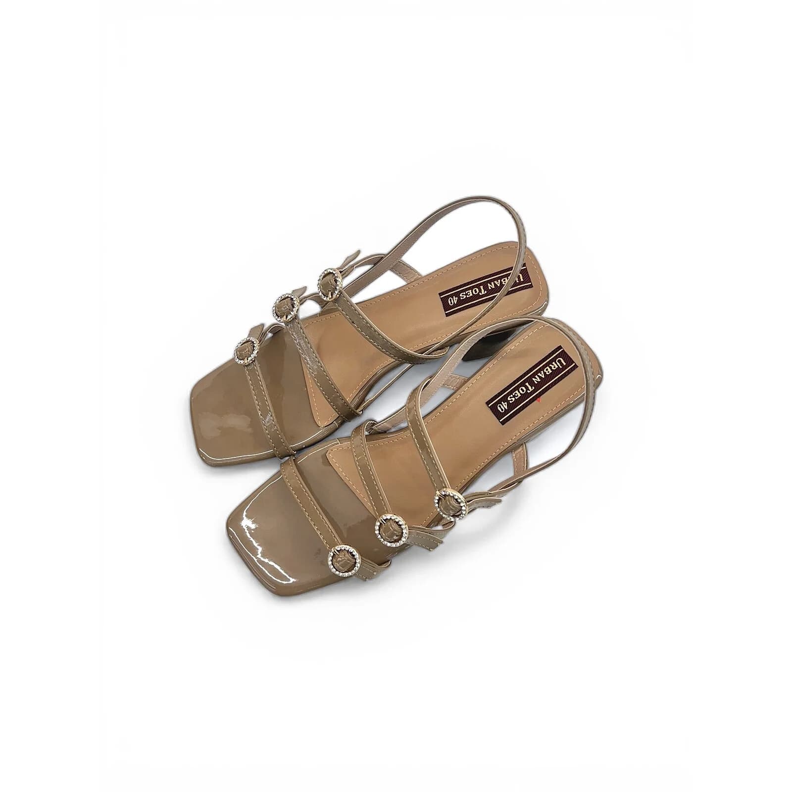 Tan Block Heel Sandals for Women – Elegant Strappy Mid Heel