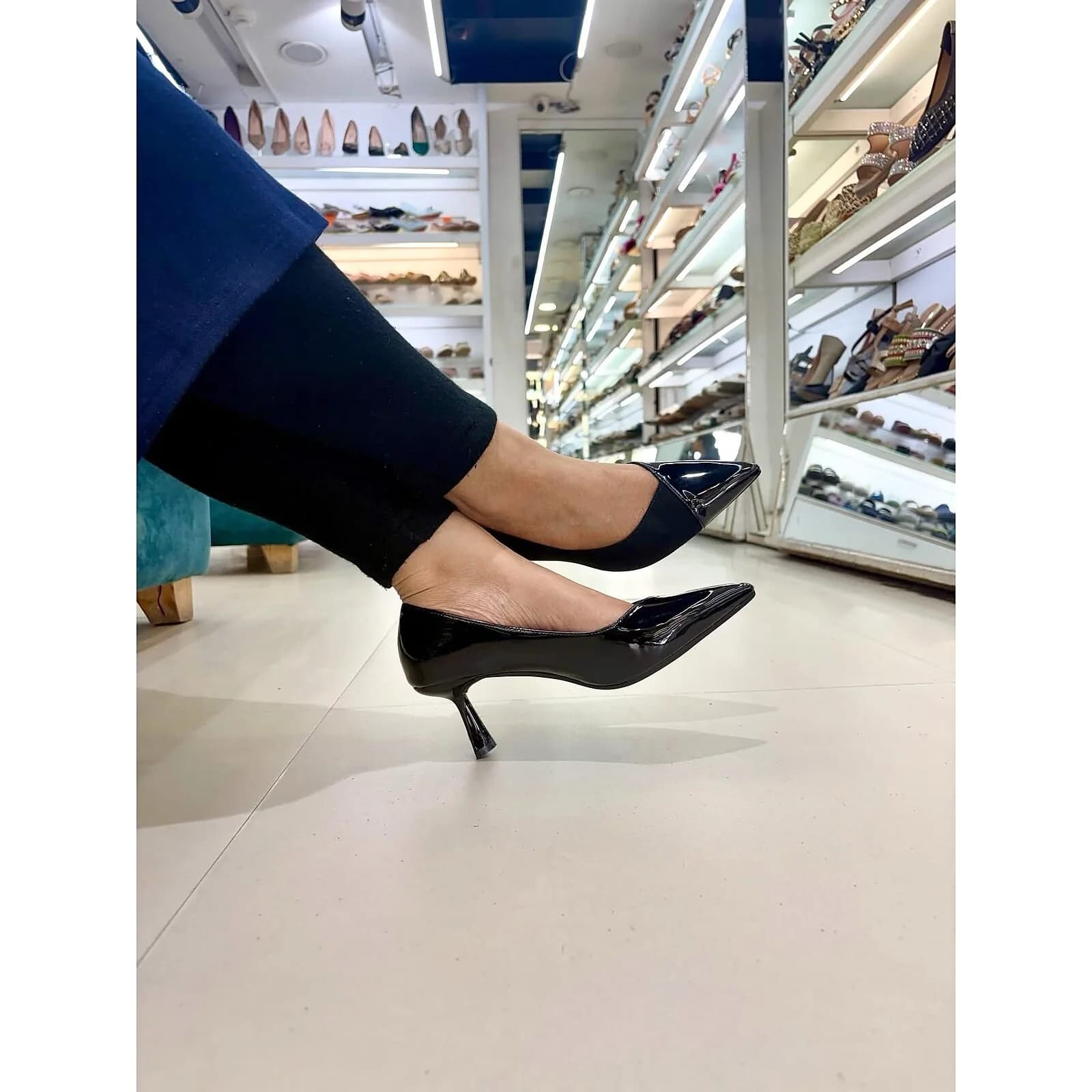 Black Pointed Toe Heels for Women – Suede &amp; Patent Formal Pumps