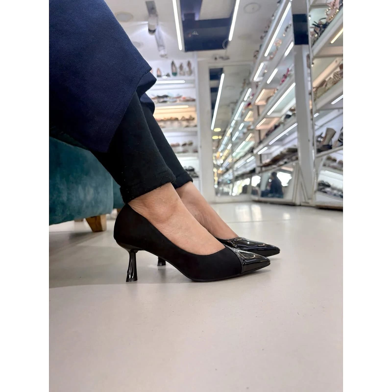 Black Pointed Toe Heels for Women – Suede &amp; Patent Formal Pumps
