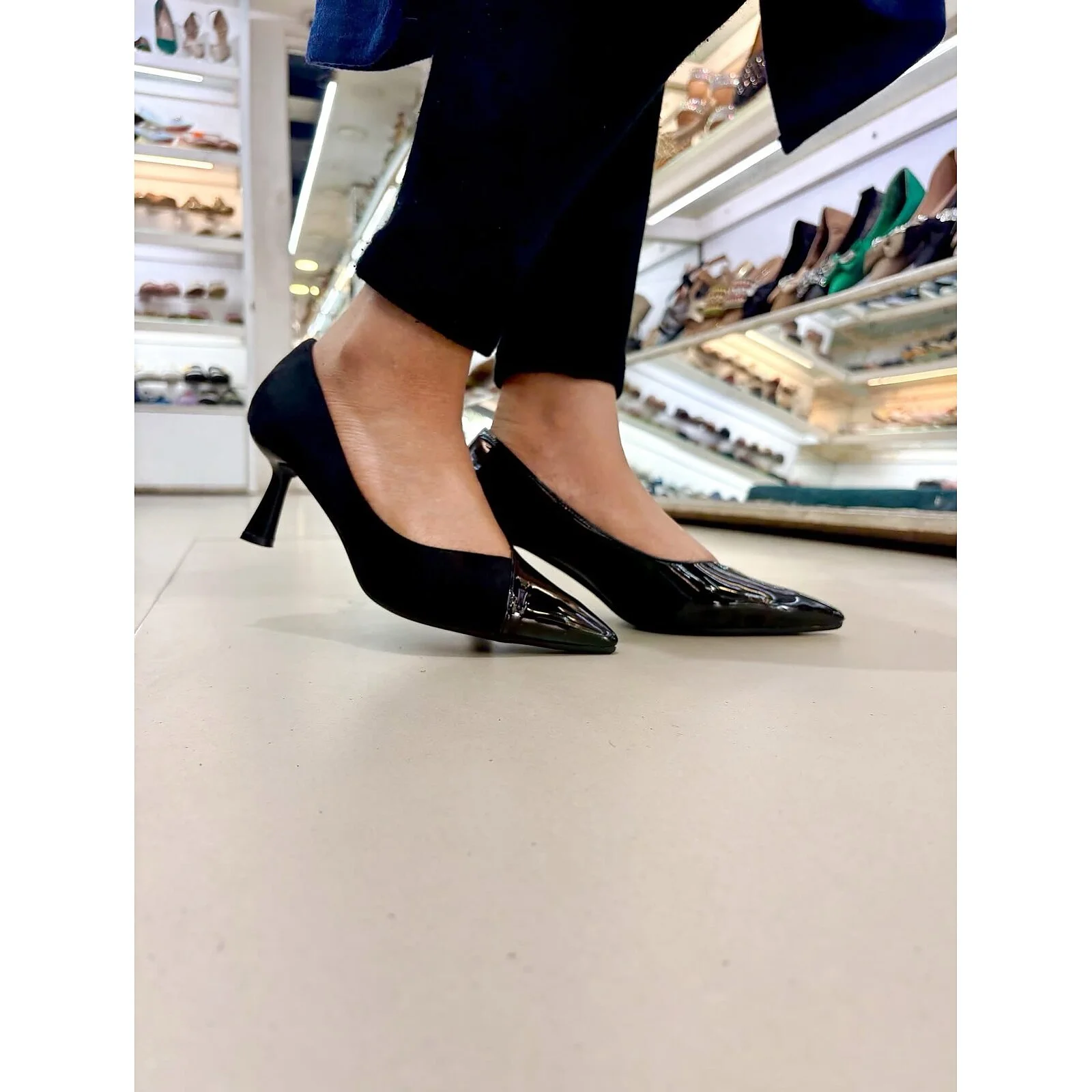 Black Pointed Toe Heels for Women – Suede &amp; Patent Formal Pumps