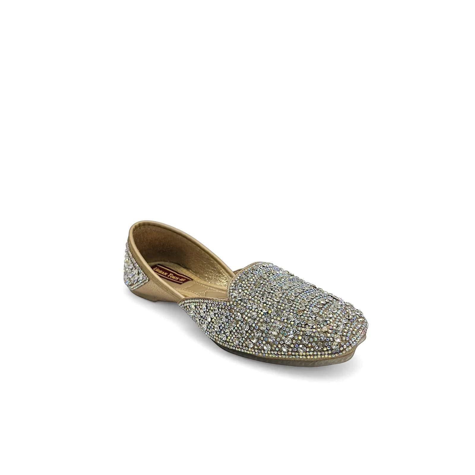 Gold Crystal Embellished Jutti Flats for Women – Wedding & Festive Wear