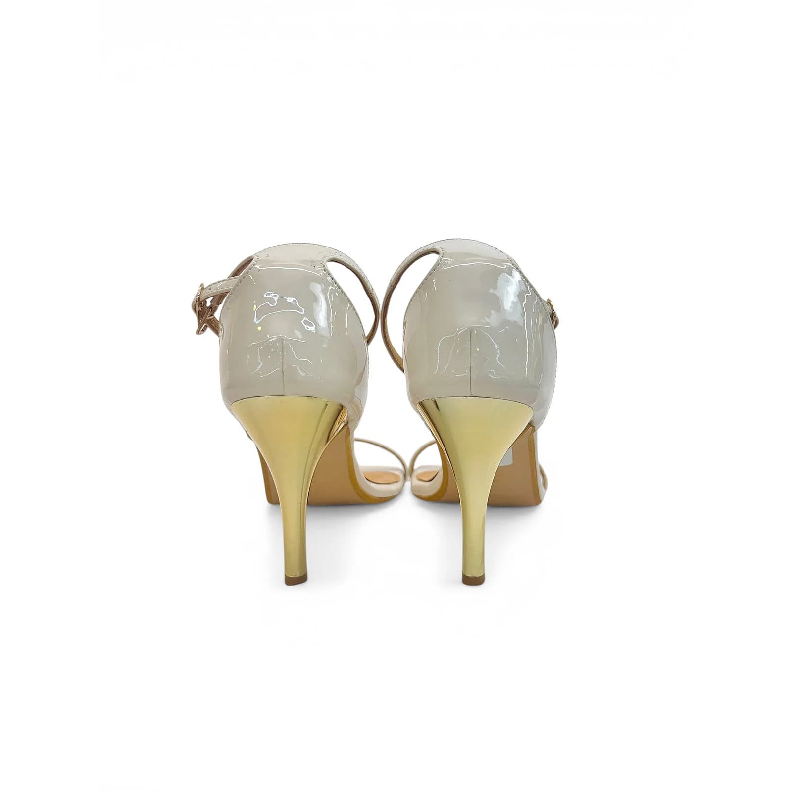 Cream Leather Ankle Strap Stiletto Sandals for Women – Urbantoes India