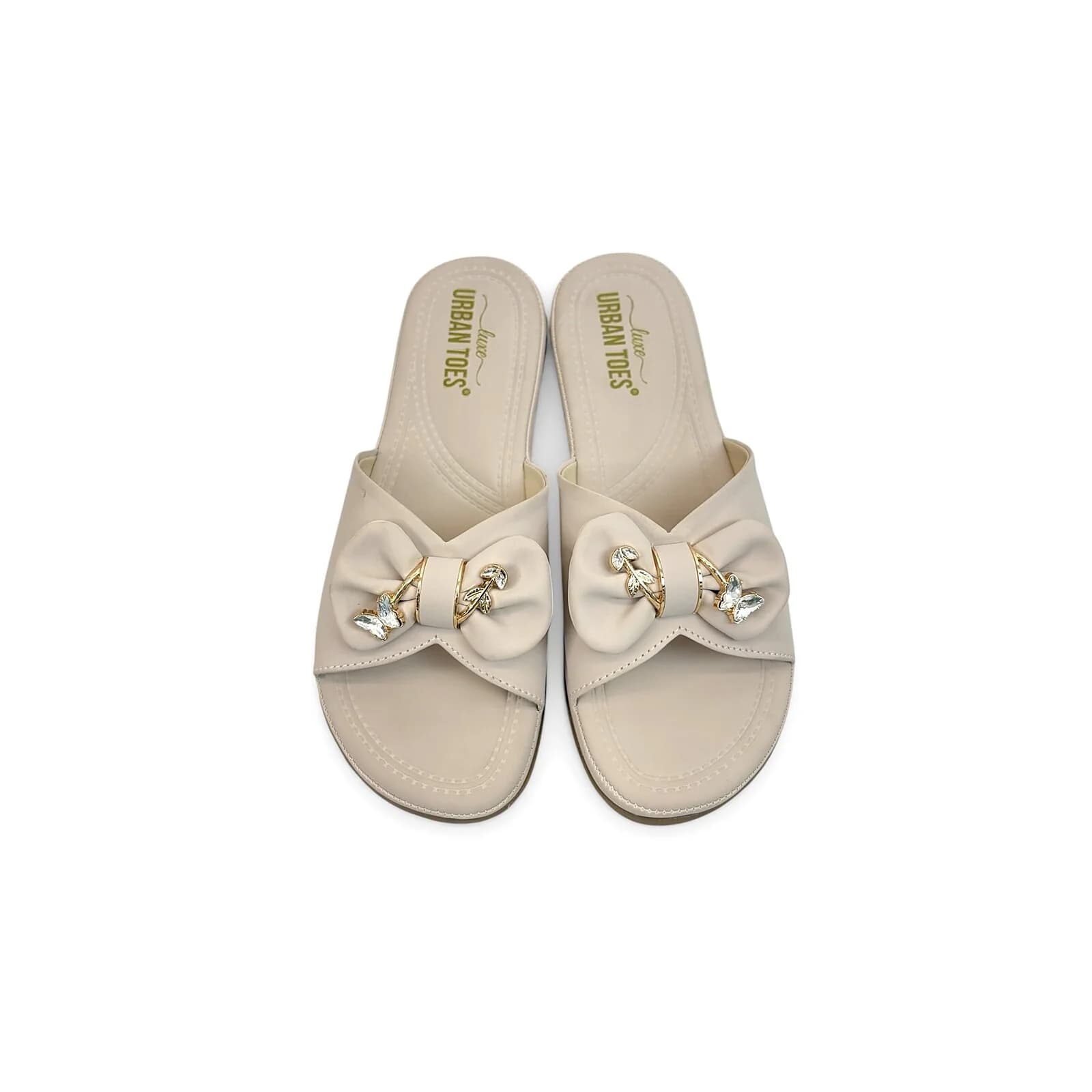 Beige Bow Flat Sandals for women – Urbantoes India