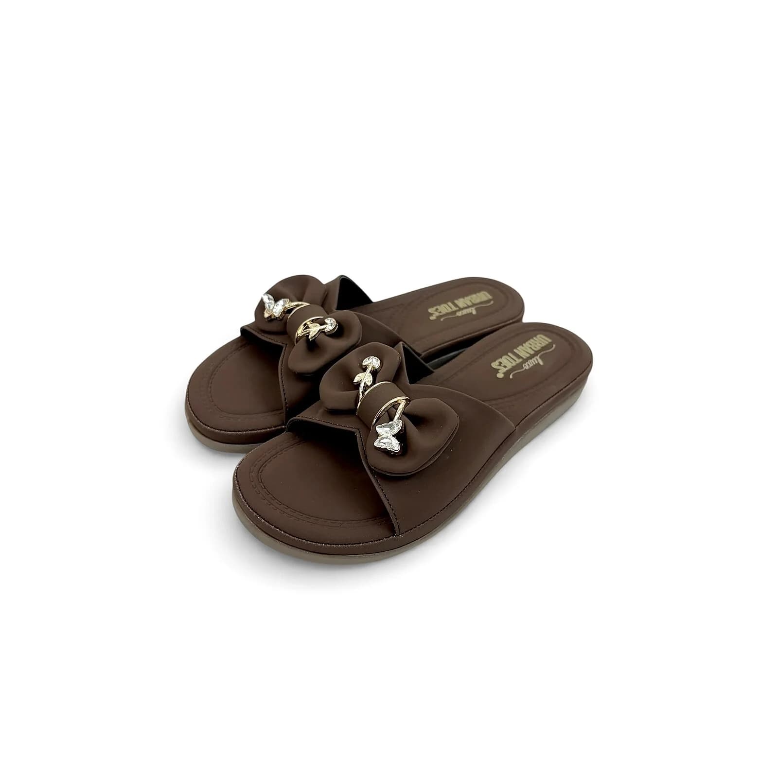 Brown Bow Flat Sandals for women – Urbantoes India