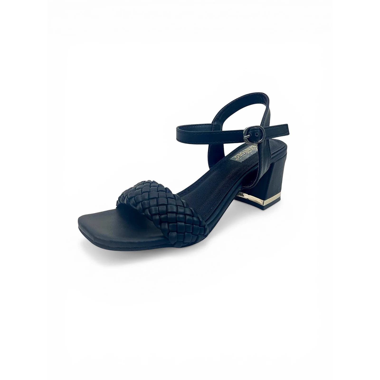 Black Woven Block Heel Sandals for Women – Urbantoes India