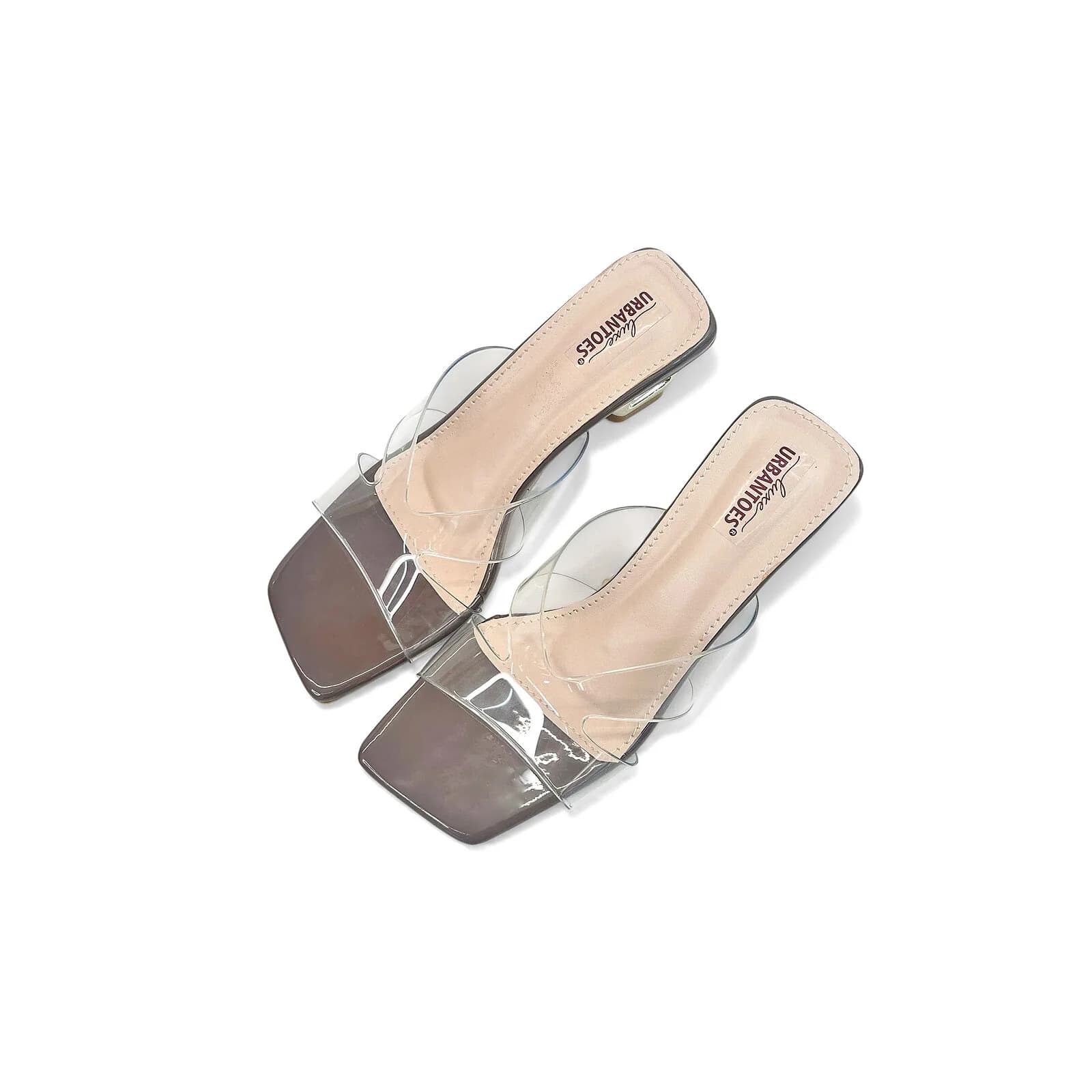 Transparent Brown Strap Designer Heels Sandals for Women – Urbantoes India