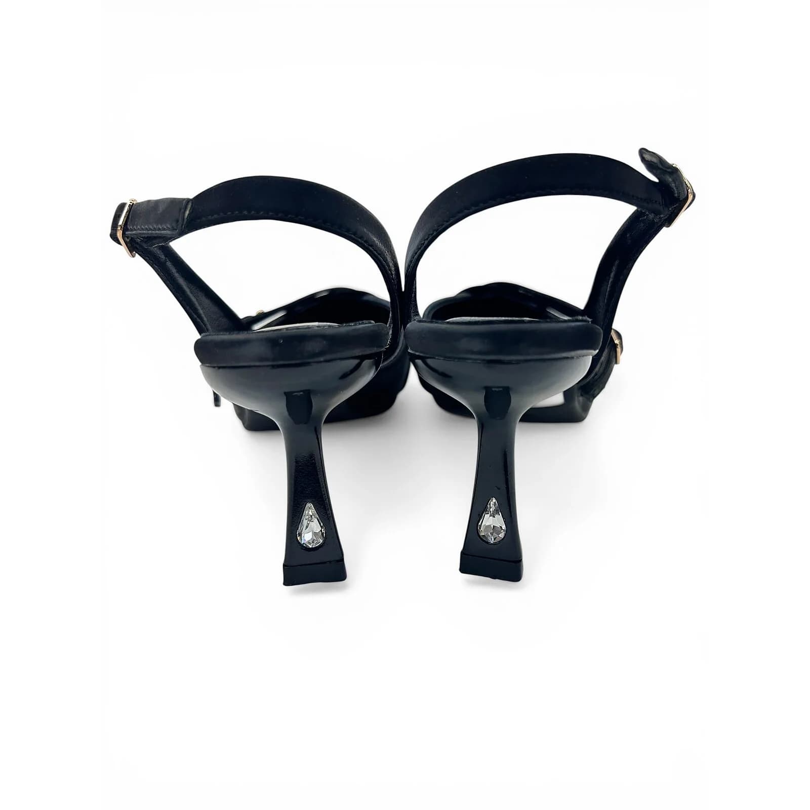 Black Patent Slingback Kitten Heels for Women – Urbantoes India
