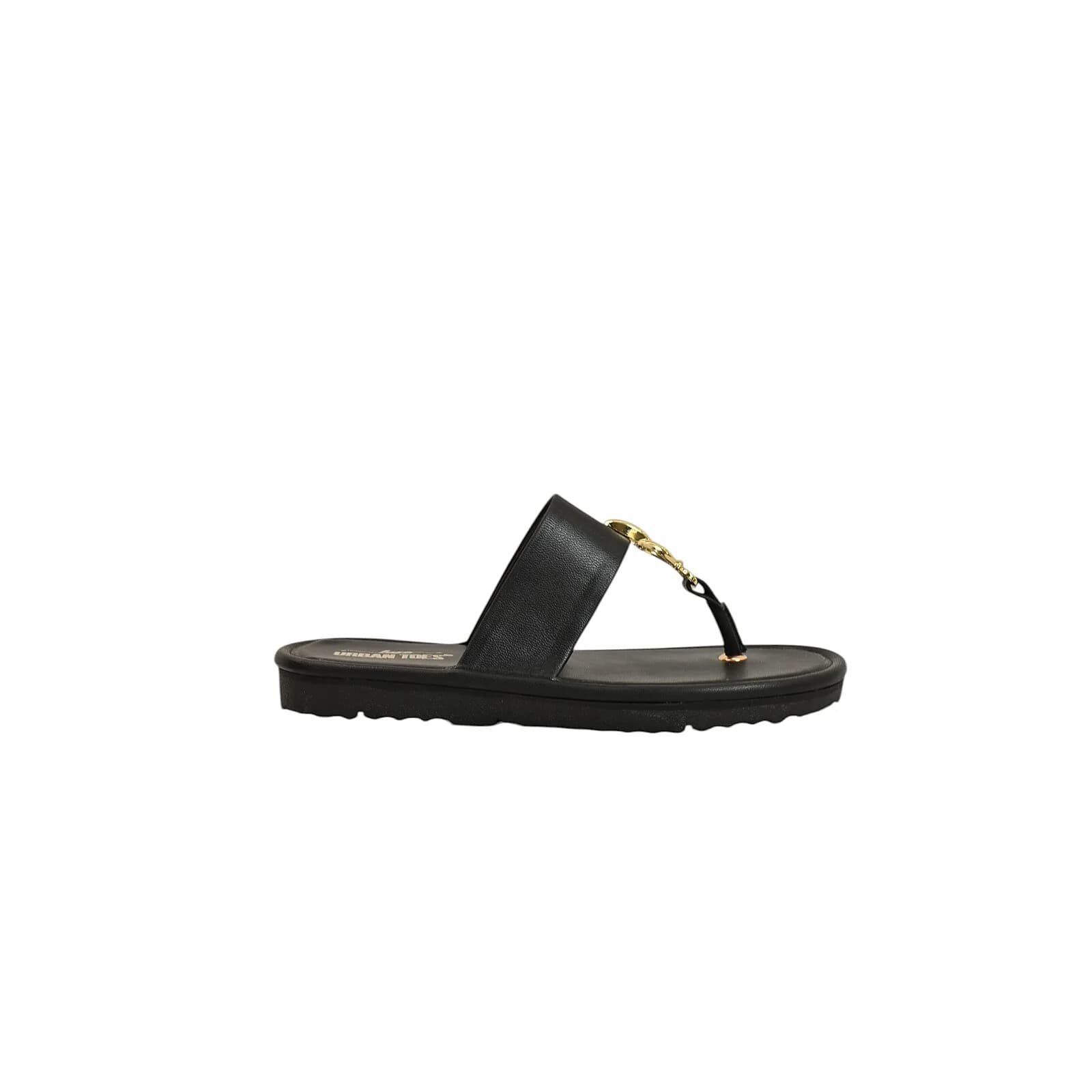 Black Buckle Flat Slippers Women – Vegan Leather Daily Wear