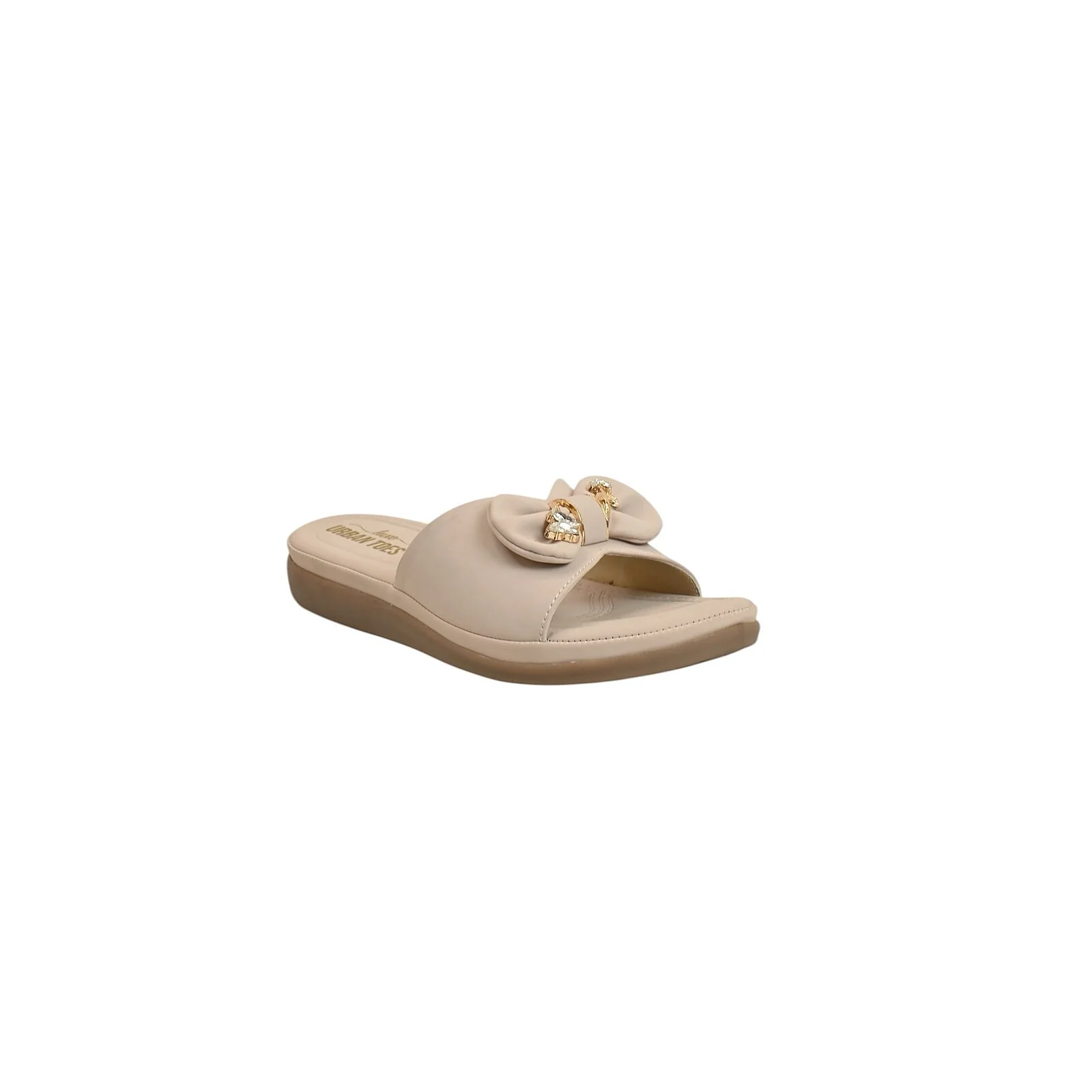 Beige Bow Flat Sandals for women – Urbantoes India