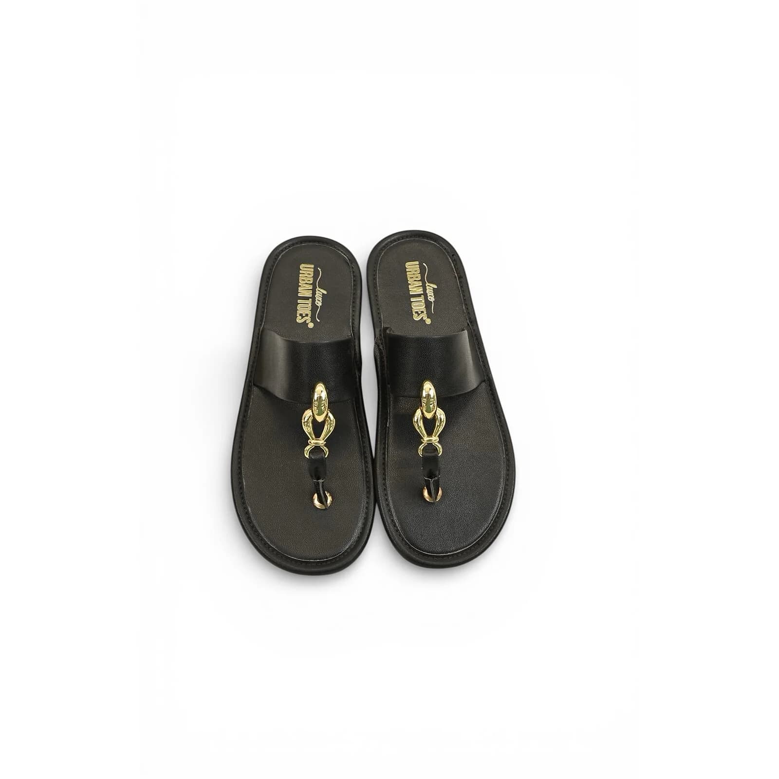 Black Buckle Flat Slippers Women – Vegan Leather Daily Wear