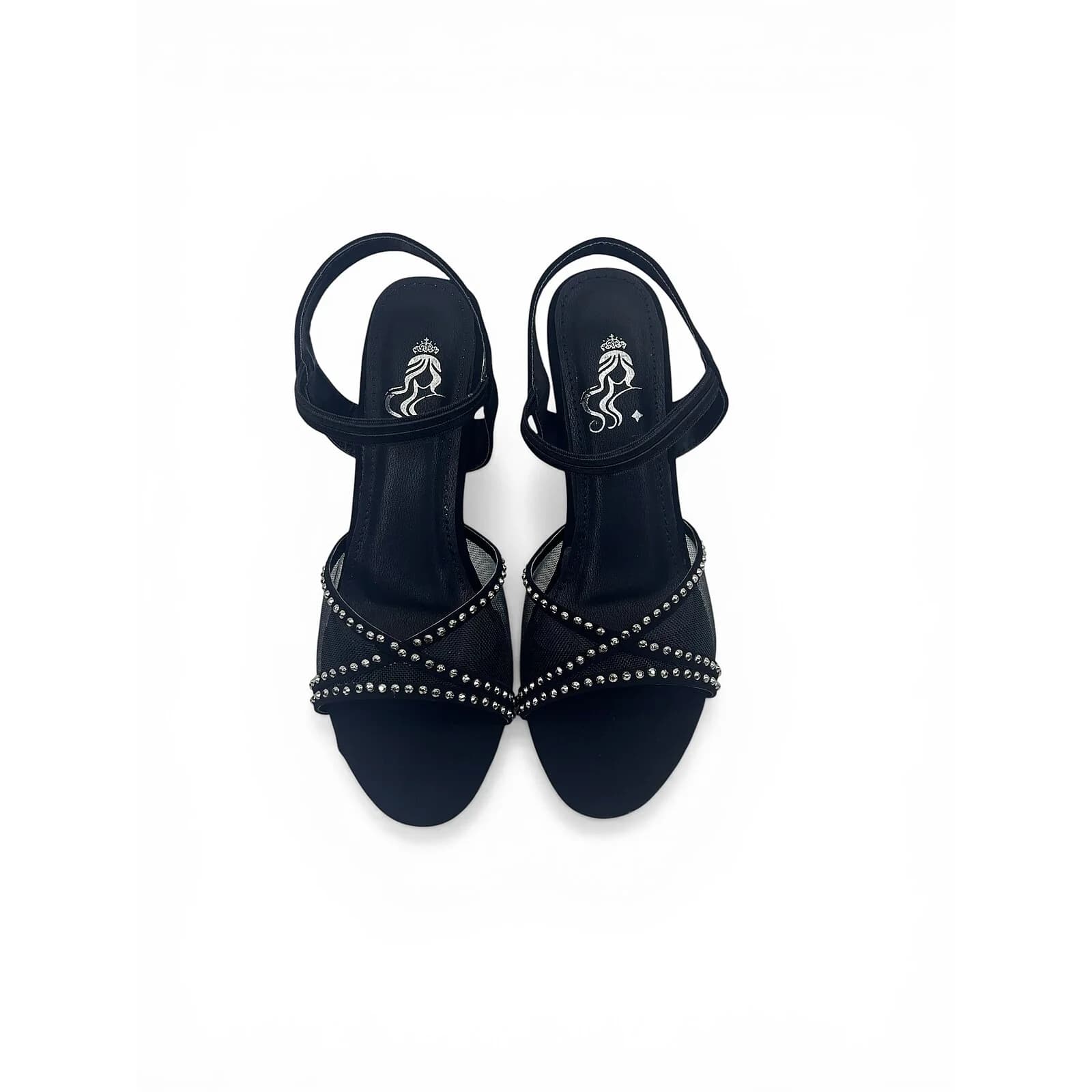 Black Studded Kitten Heel Sandals for Women – Urbantoes India