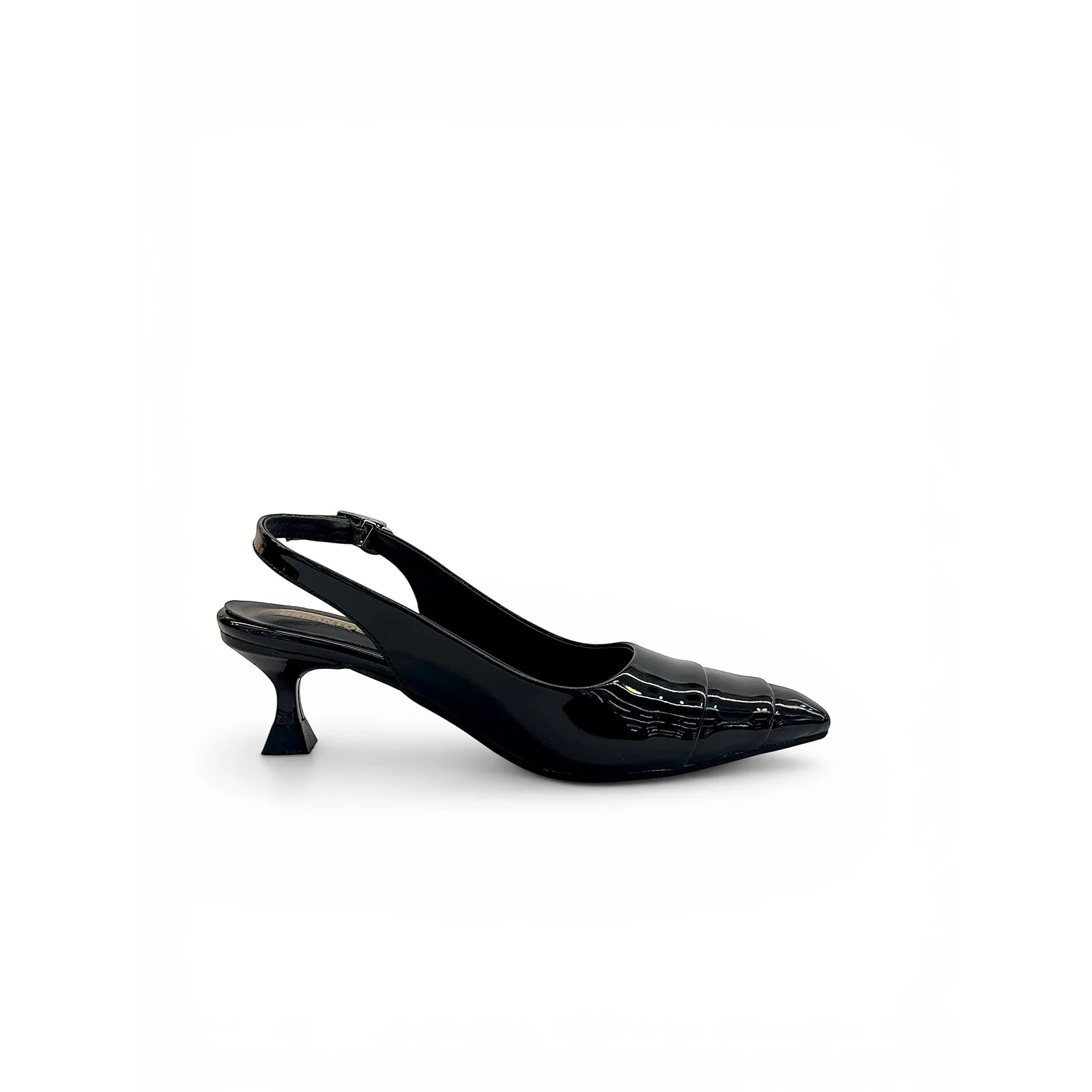 Black Patent Slingback Kitten Heels for Women – Urbantoes India
