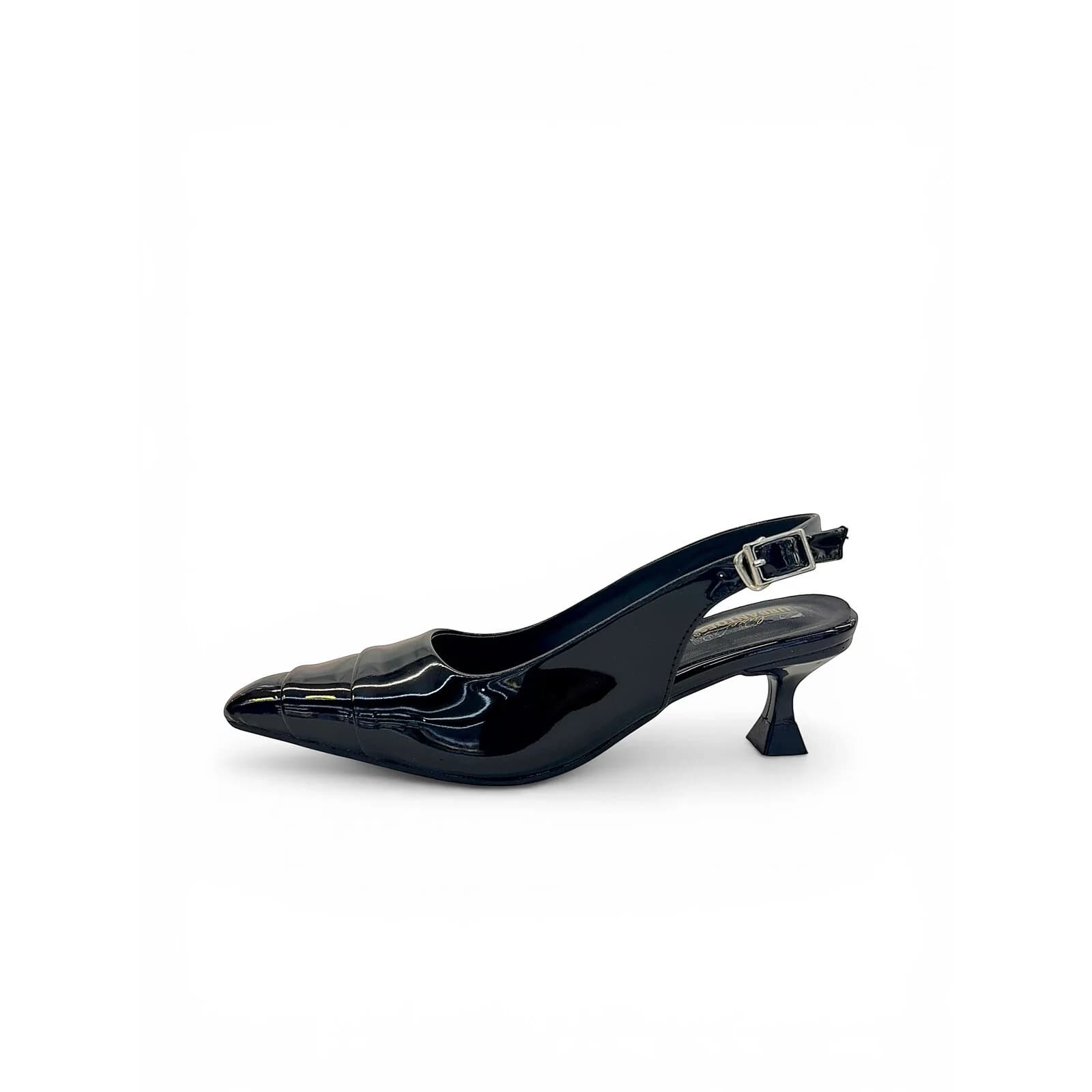 Black Patent Slingback Kitten Heels for Women – Urbantoes India